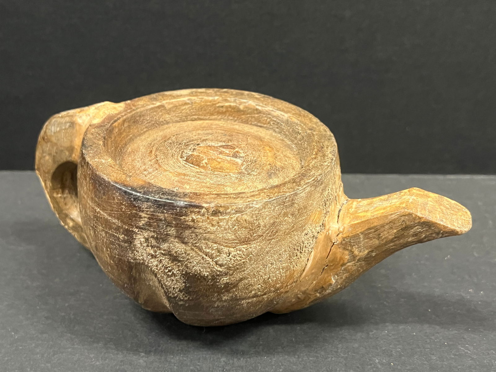 Carved Wood Tea Pot Sculpture - 3