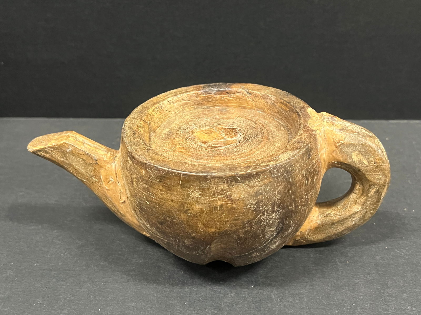 Carved Wood Tea Pot Sculpture - 5