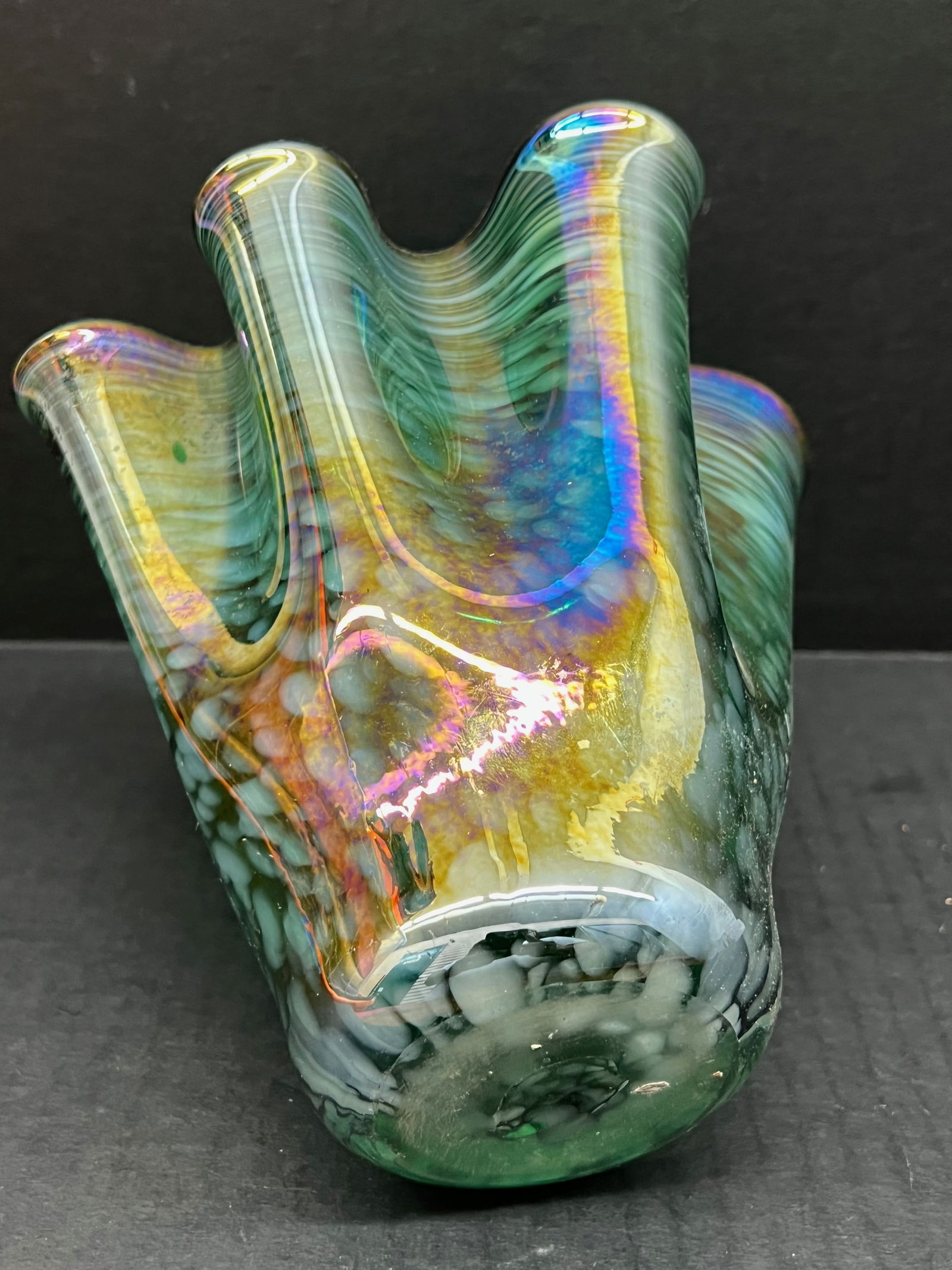 Vintage Art Glass Flower Vase - 6