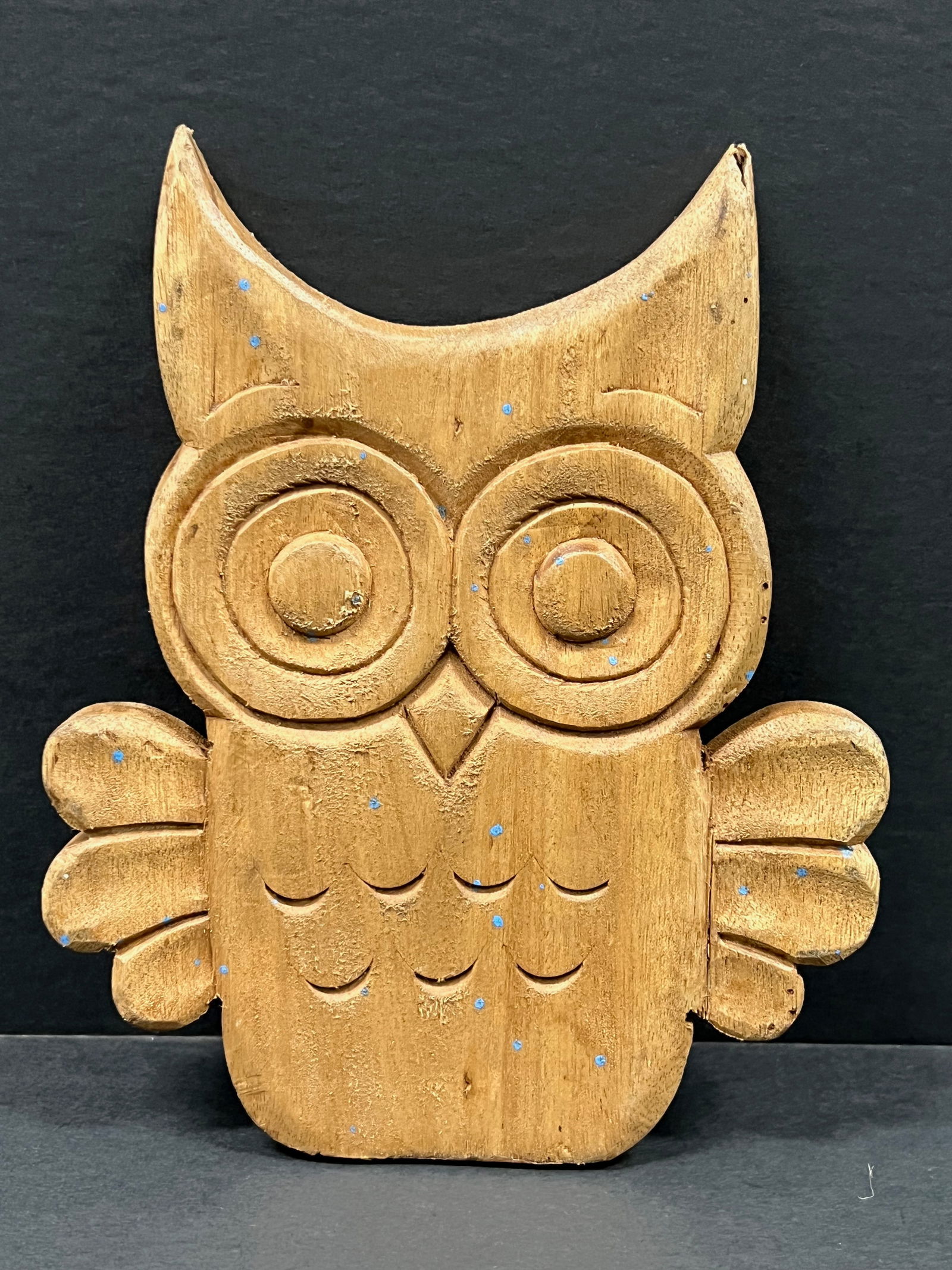 Carved Wood Owl Sculpture - 4