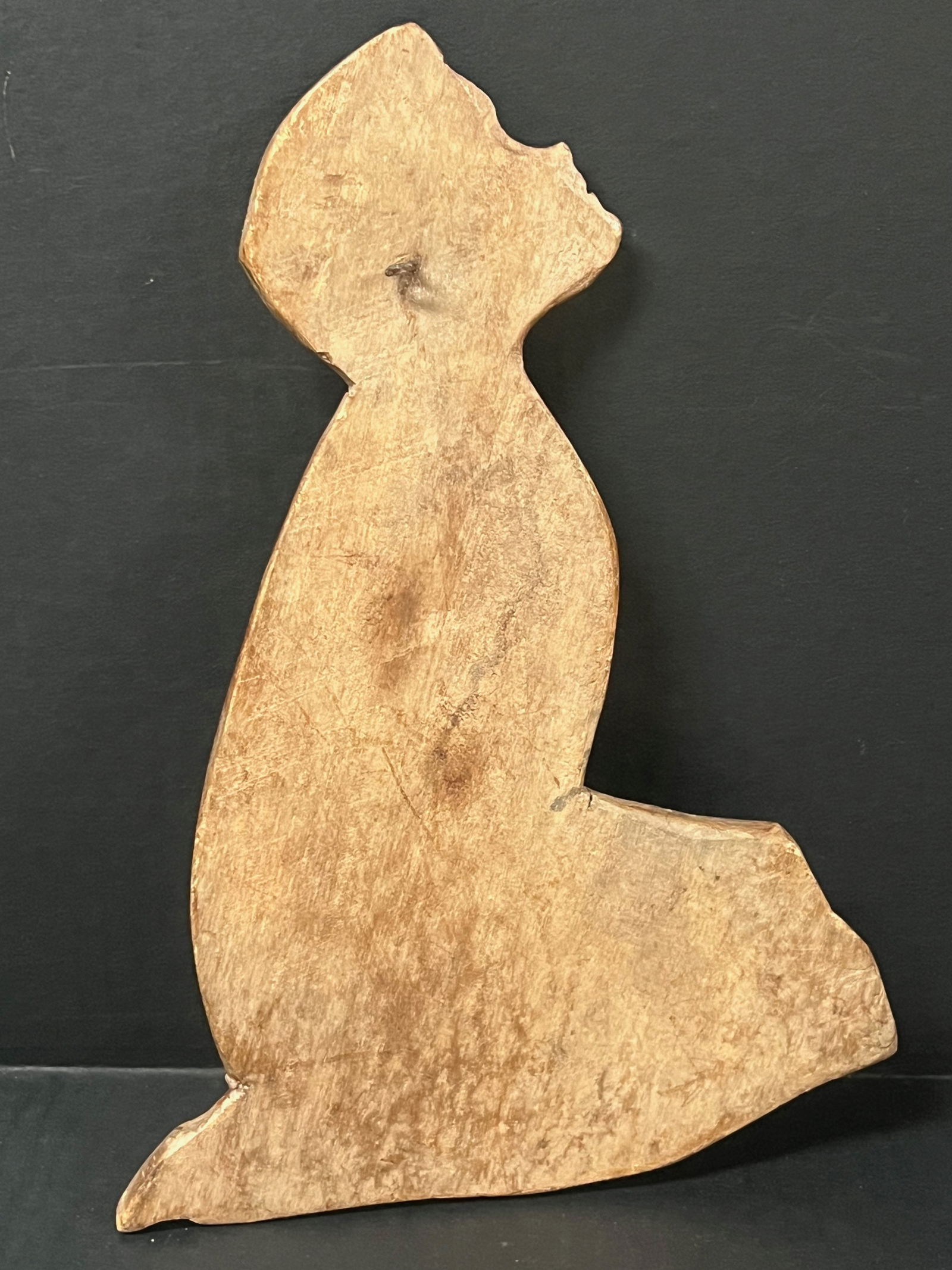 Carved Wood Praying Boy Sculpture - 6