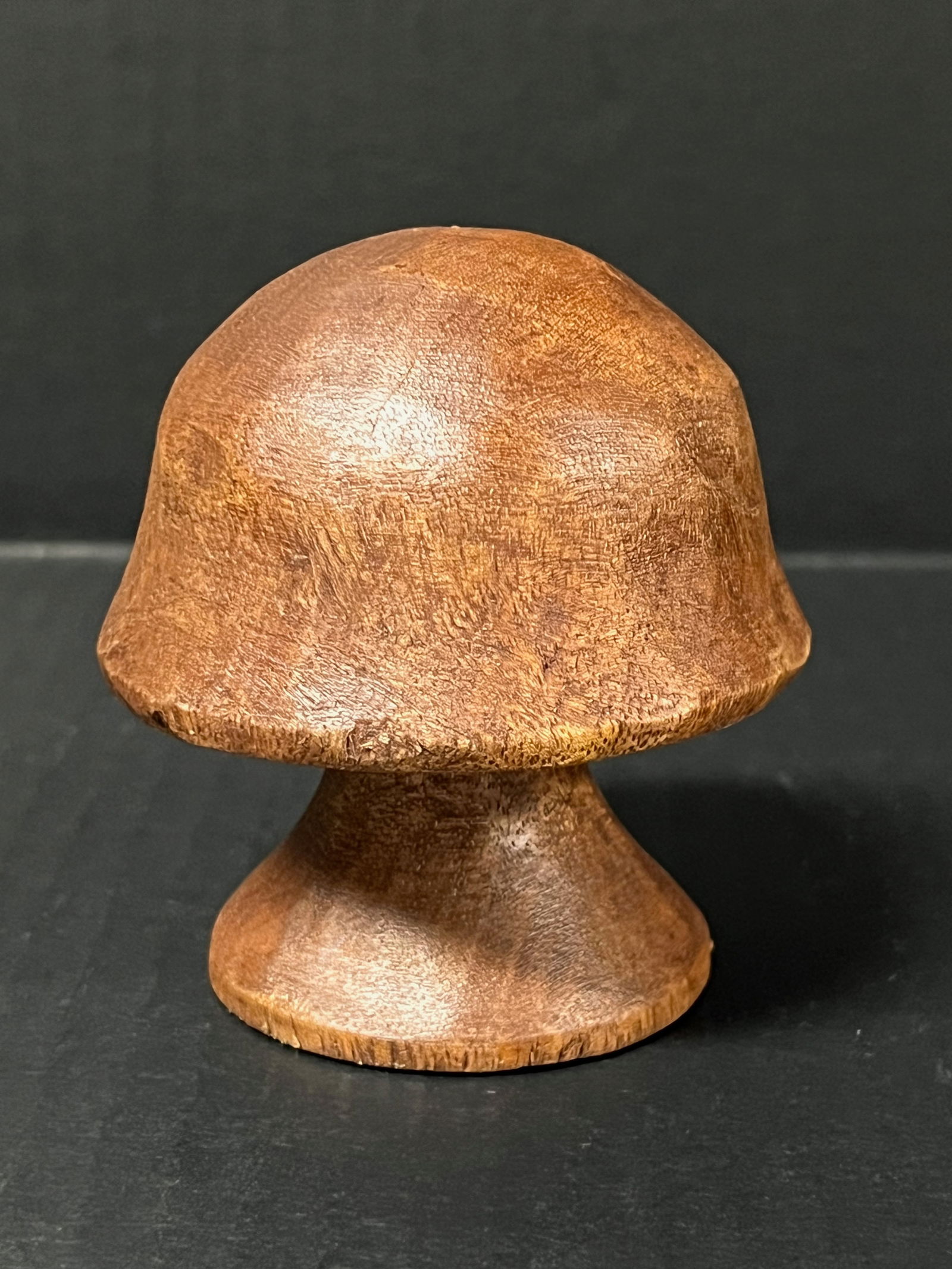 Carved Wood Miniature Mushroom Sculpture: Title: Carved Wood Miniature Mushroom SculptureDate/Period: Late 20th CenturyMaterials: WoodDescription: Carved Wood Miniature Mushroom Sculpture Reserve: $40.00 Shipping:Domestic: Flat-rate of