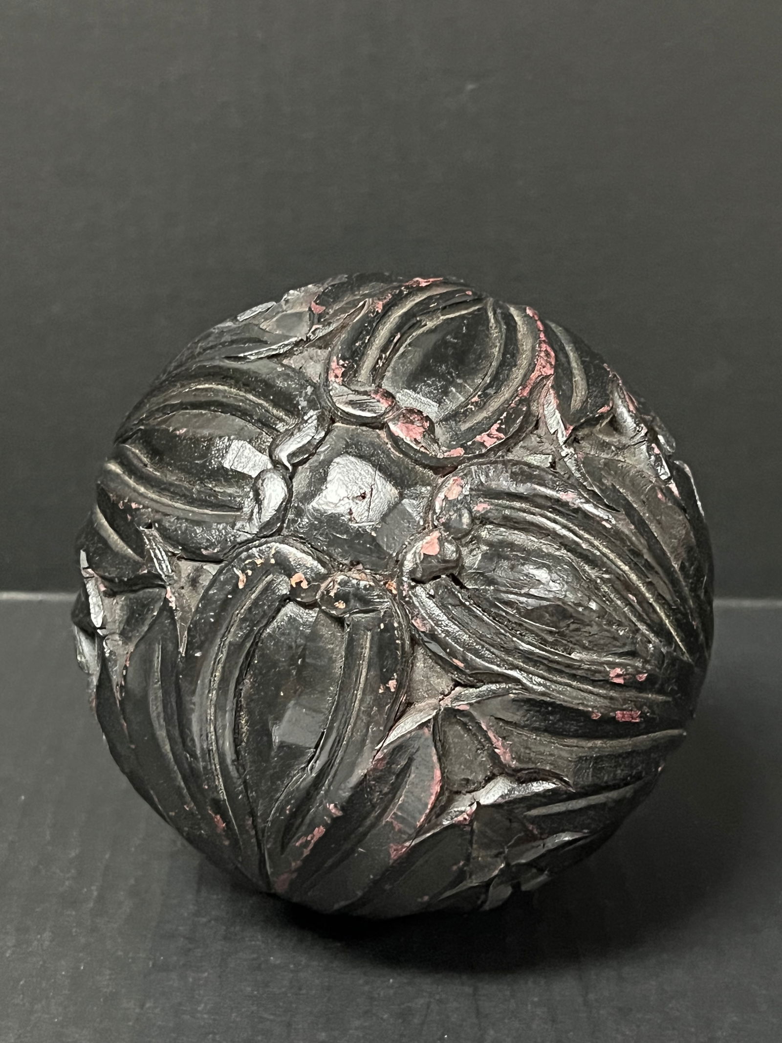 Carved Wood Ball Sculpture - 4