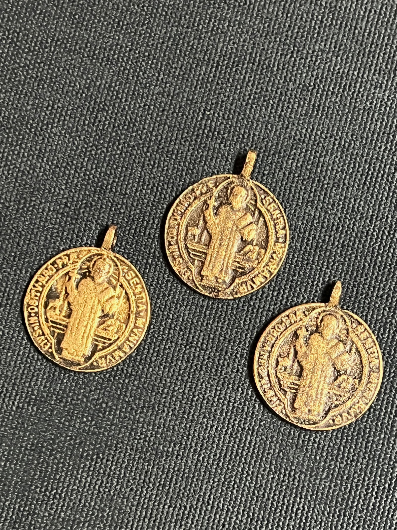 Religious Art Brass Amulet Pendant Set of 3 - 2