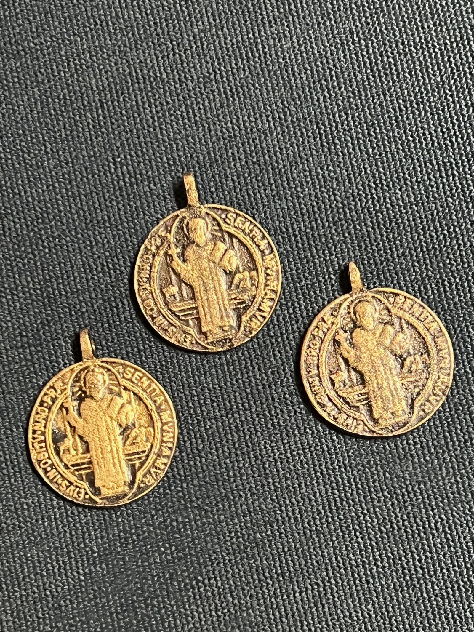 Religious Art Brass Amulet Pendant Set of 3 - 3