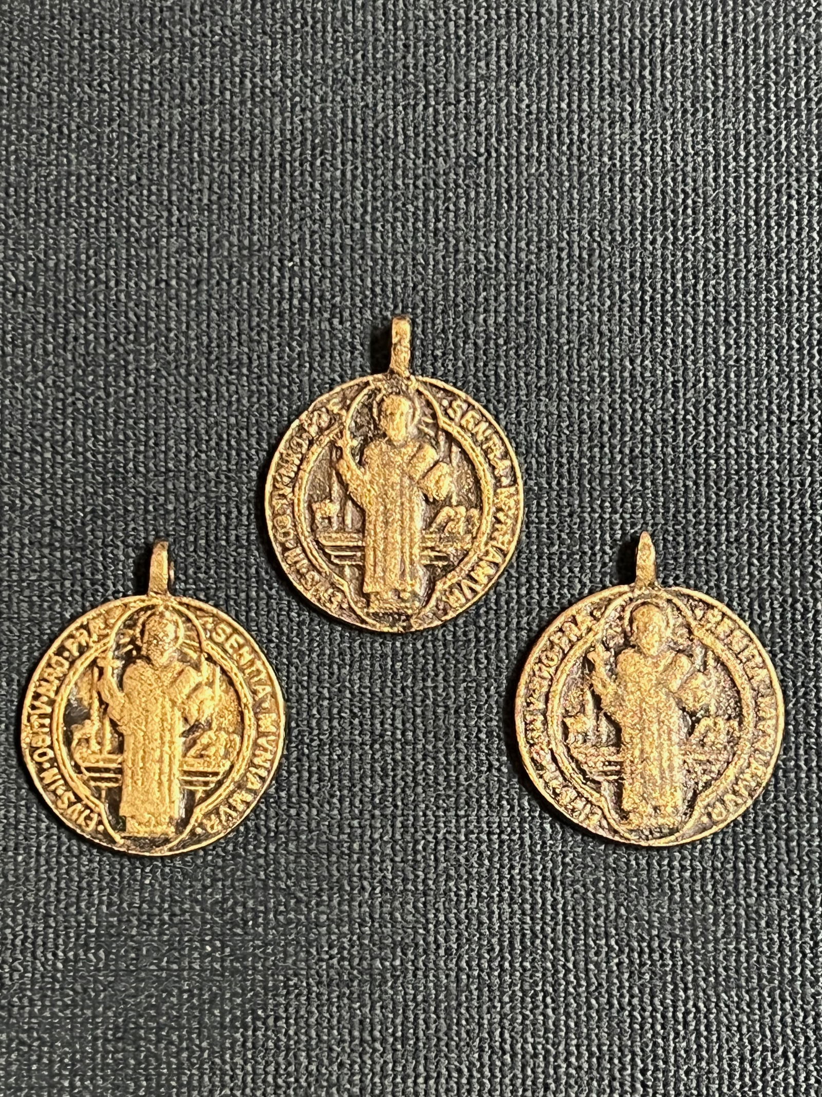 Religious Art Brass Amulet Pendant Set of 3 - 4