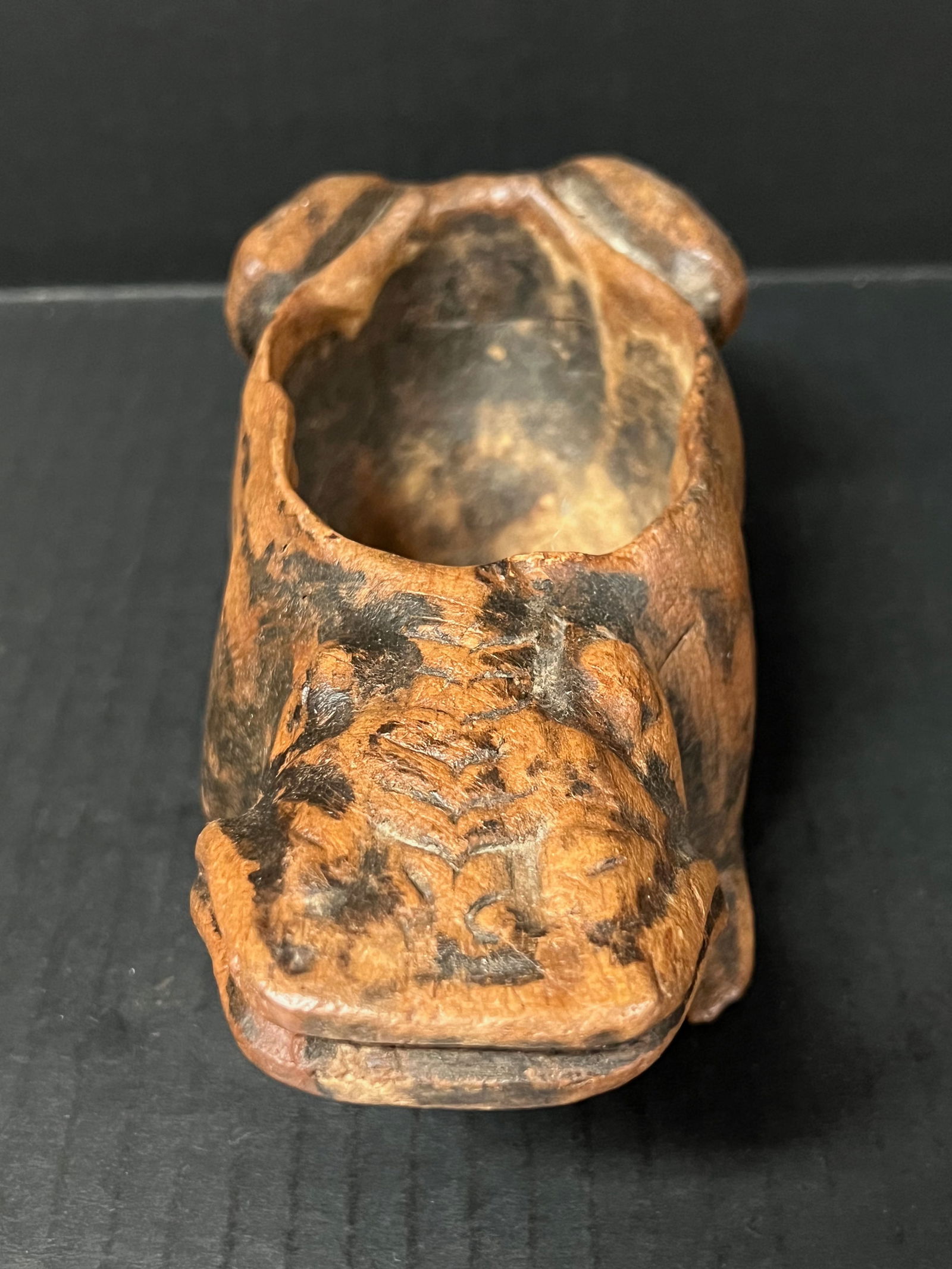 Carved Wood Frog Sculpture - 9