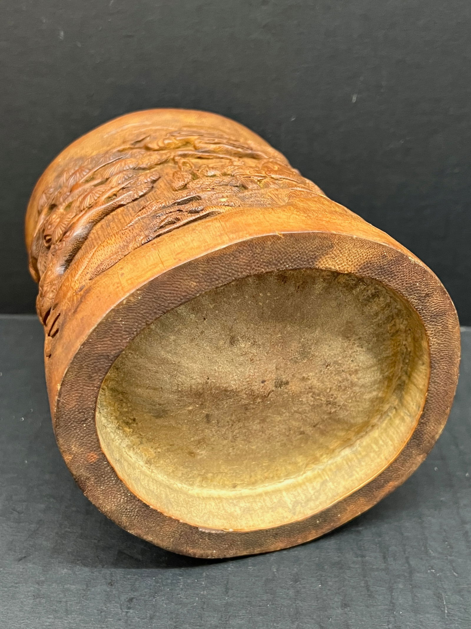 Carved Bamboo Chinese Brush Pot - 6