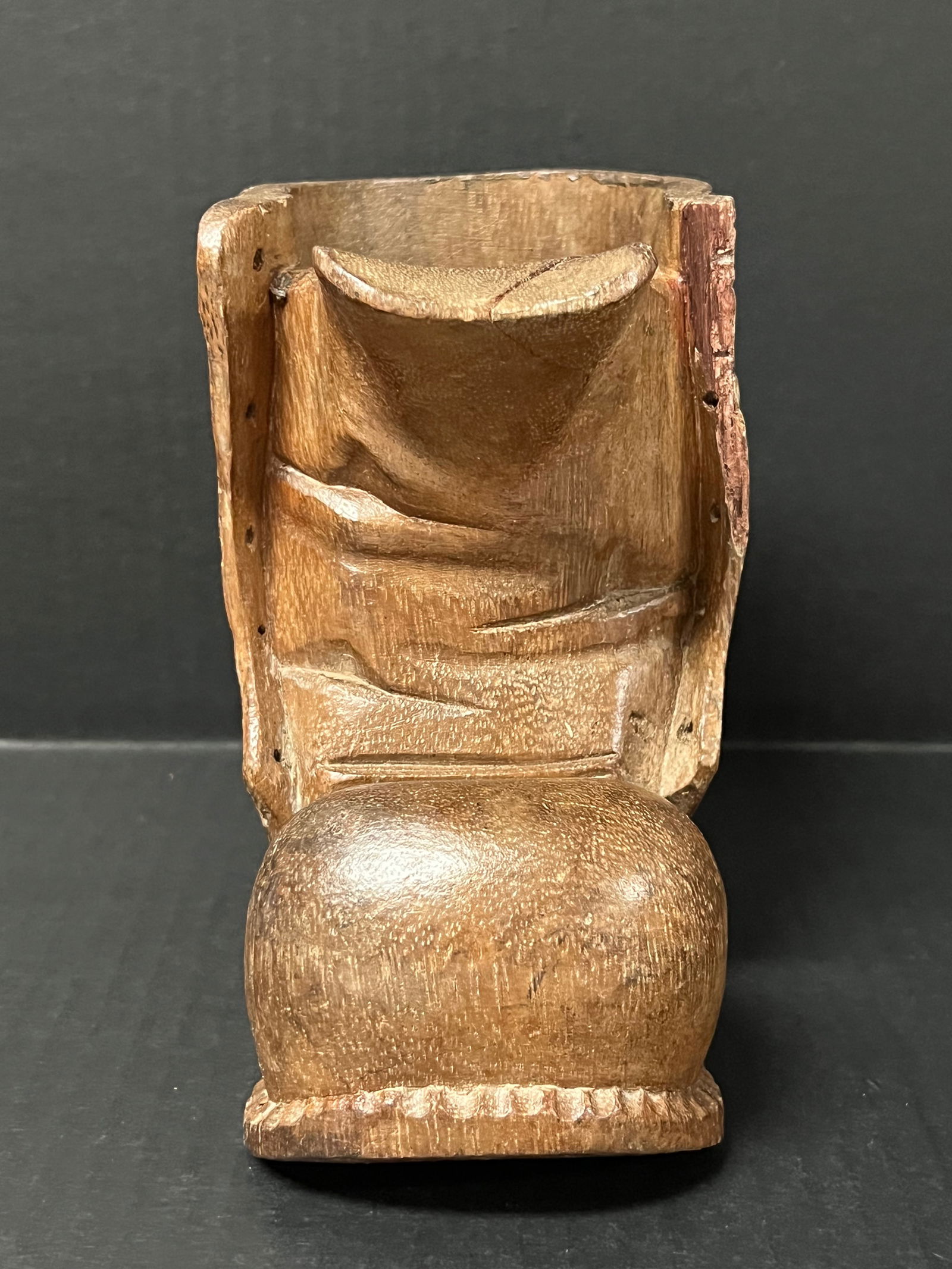Carved Wood Santa Boot Sculpture - 4