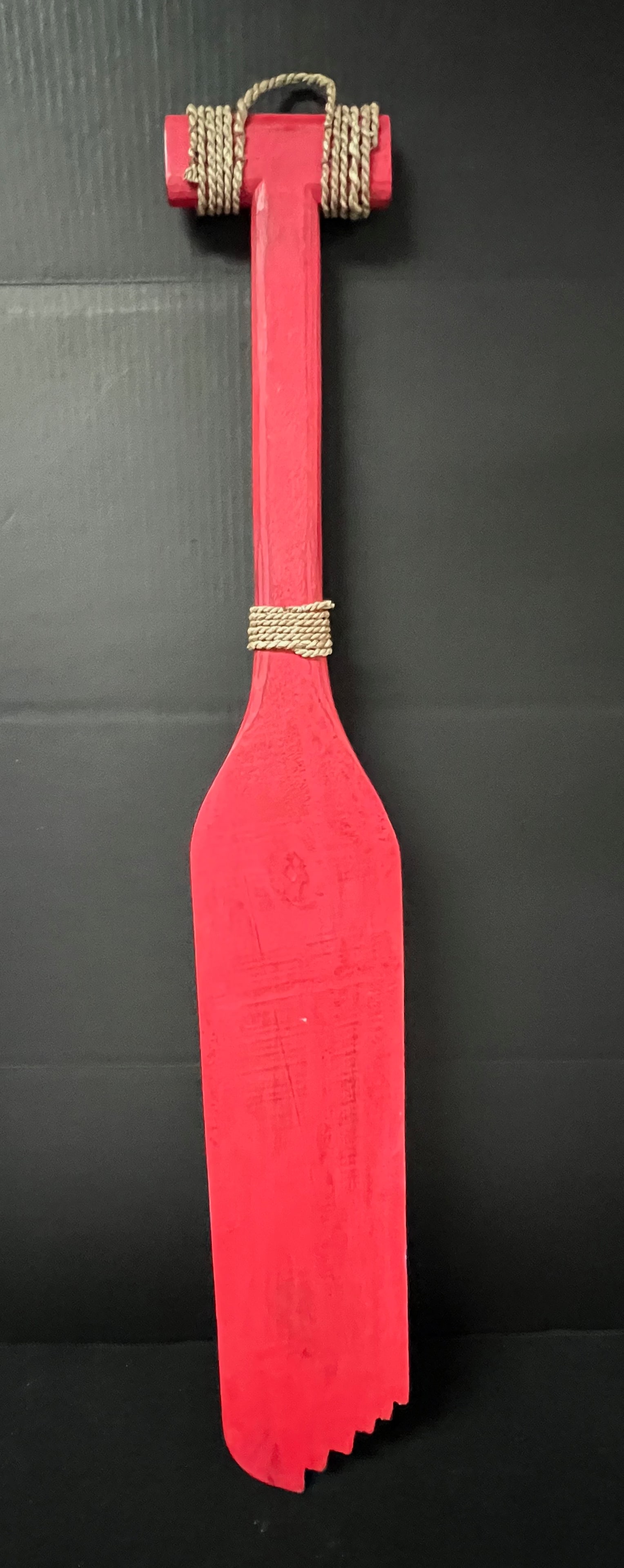 Carved Wood Painted Boat Paddle Sculpture - 7