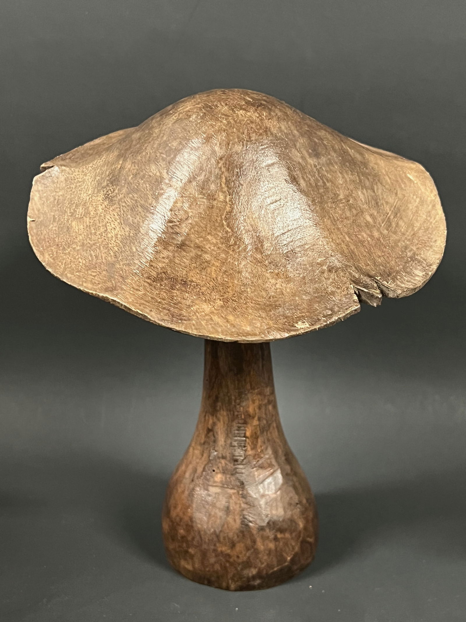 Carved Qood Mushroom Sculpture - 3