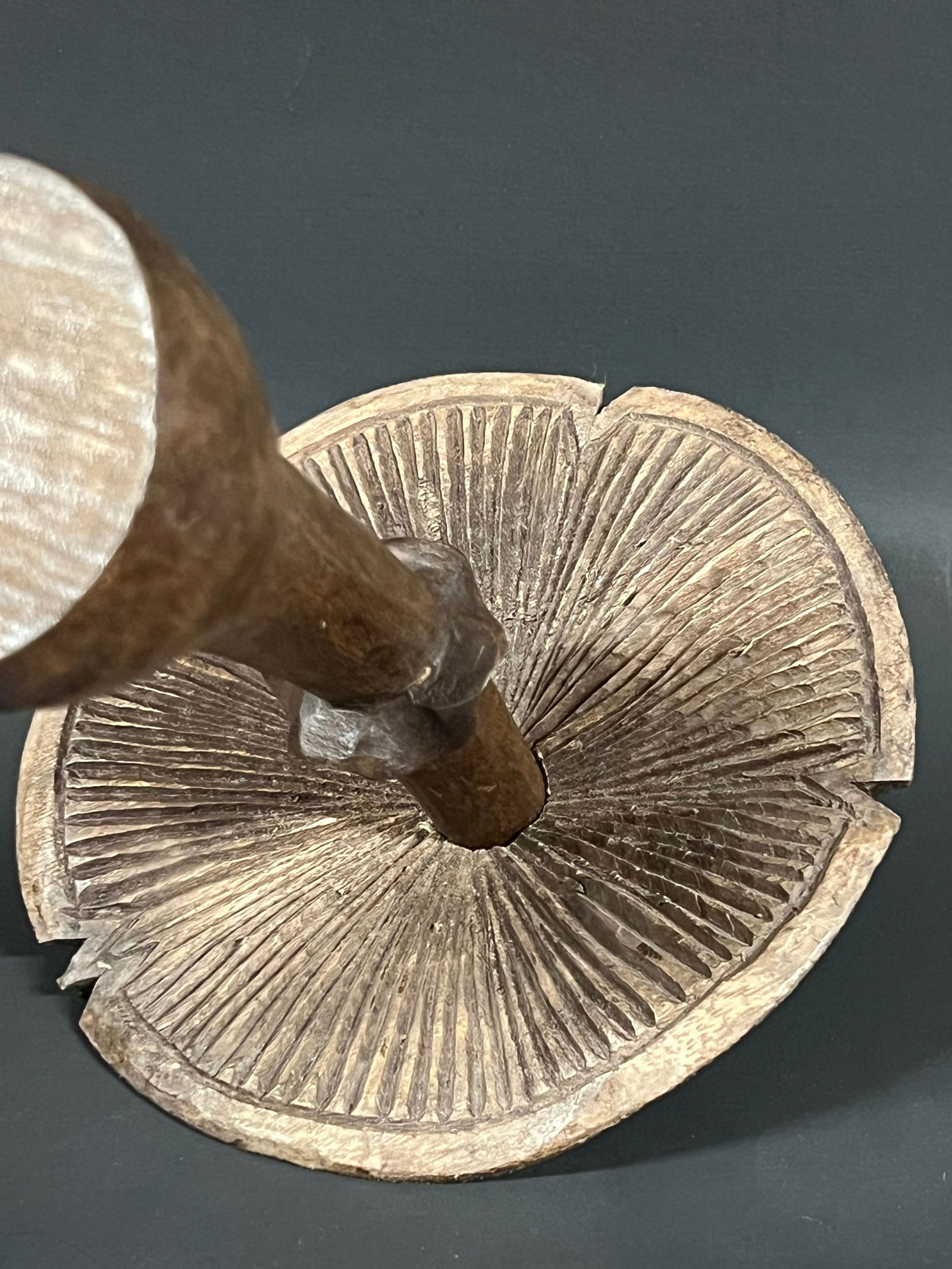Carved Qood Mushroom Sculpture - 7
