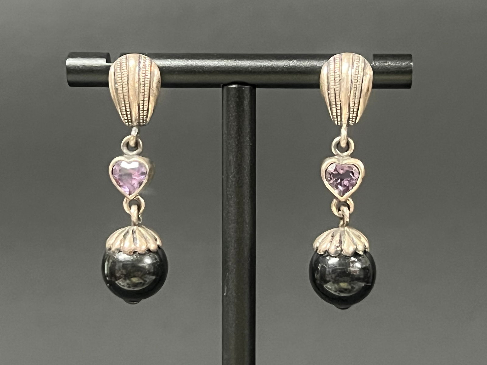 Pair of Metal and Beads Earrings (1 of 5)