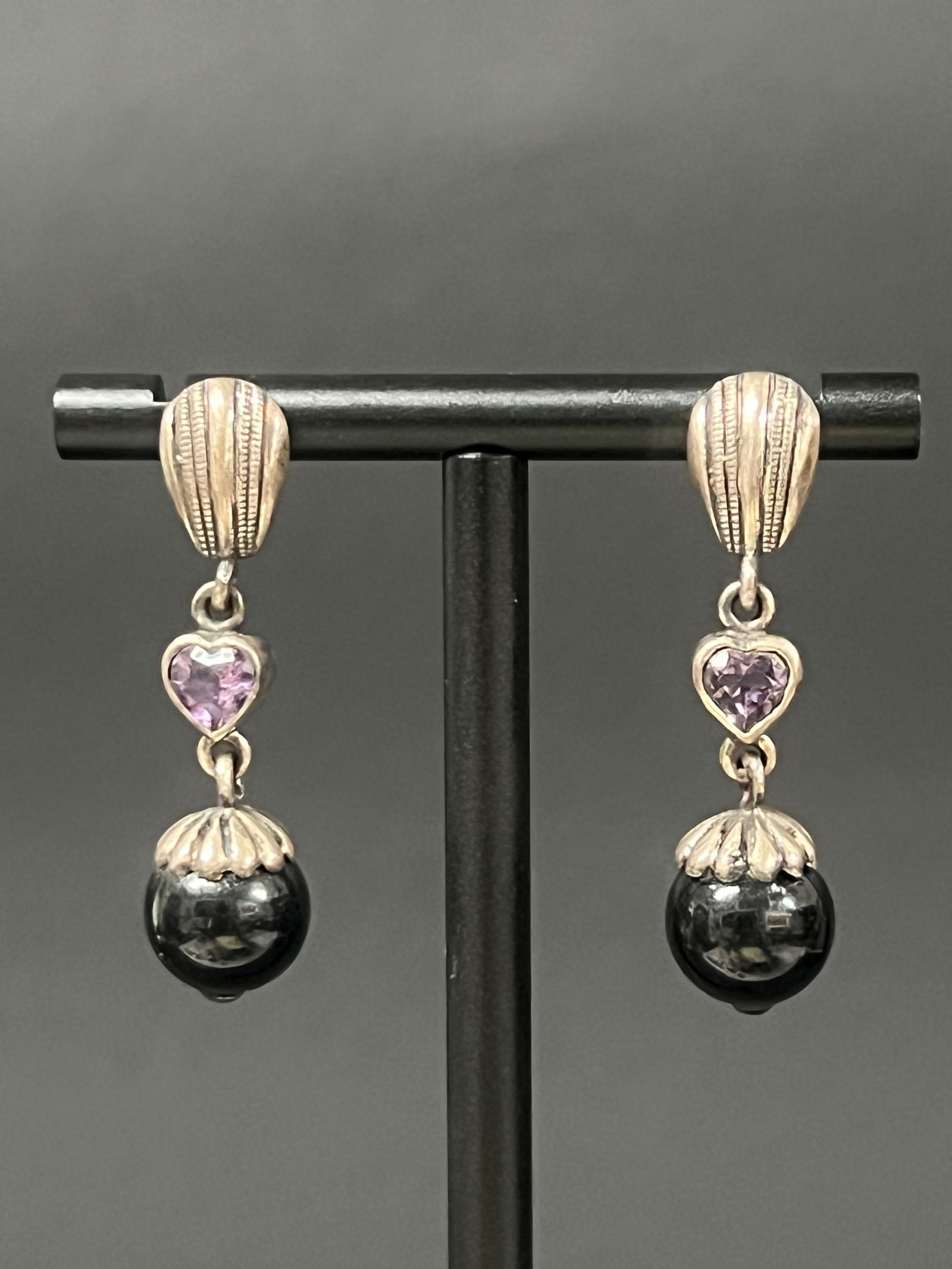 Pair of Metal and Beads Earrings - 2
