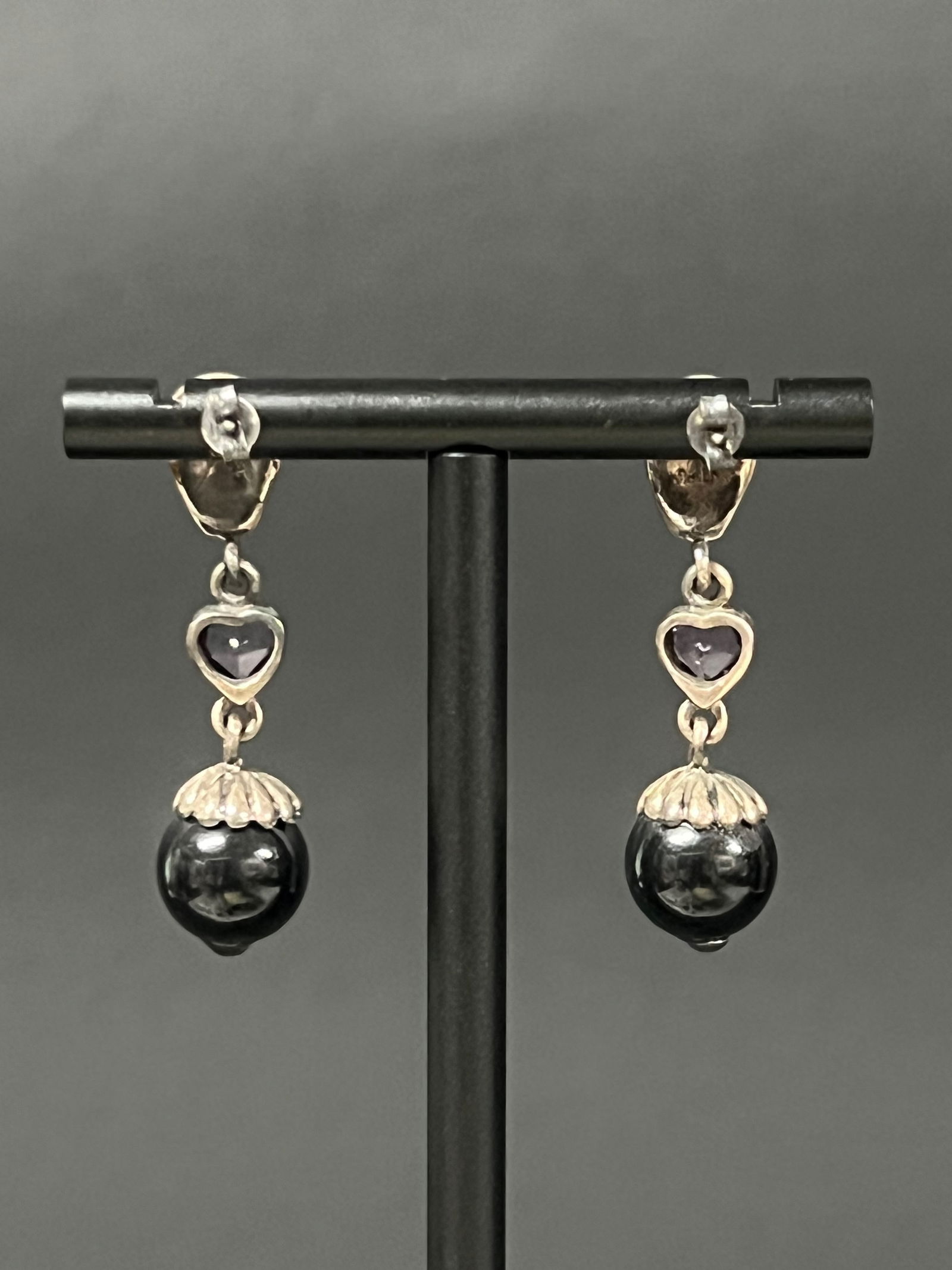 Pair of Metal and Beads Earrings - 5