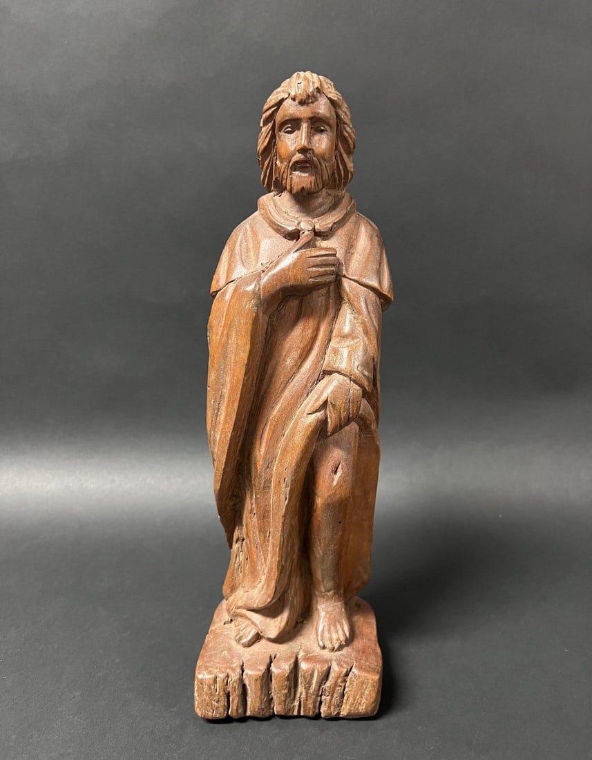 Carved Wood Male Saint (1 of 7)