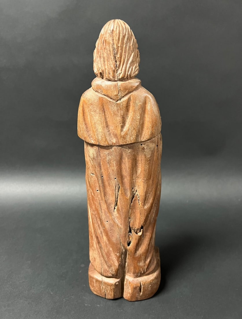 Carved Wood Male Saint - 2