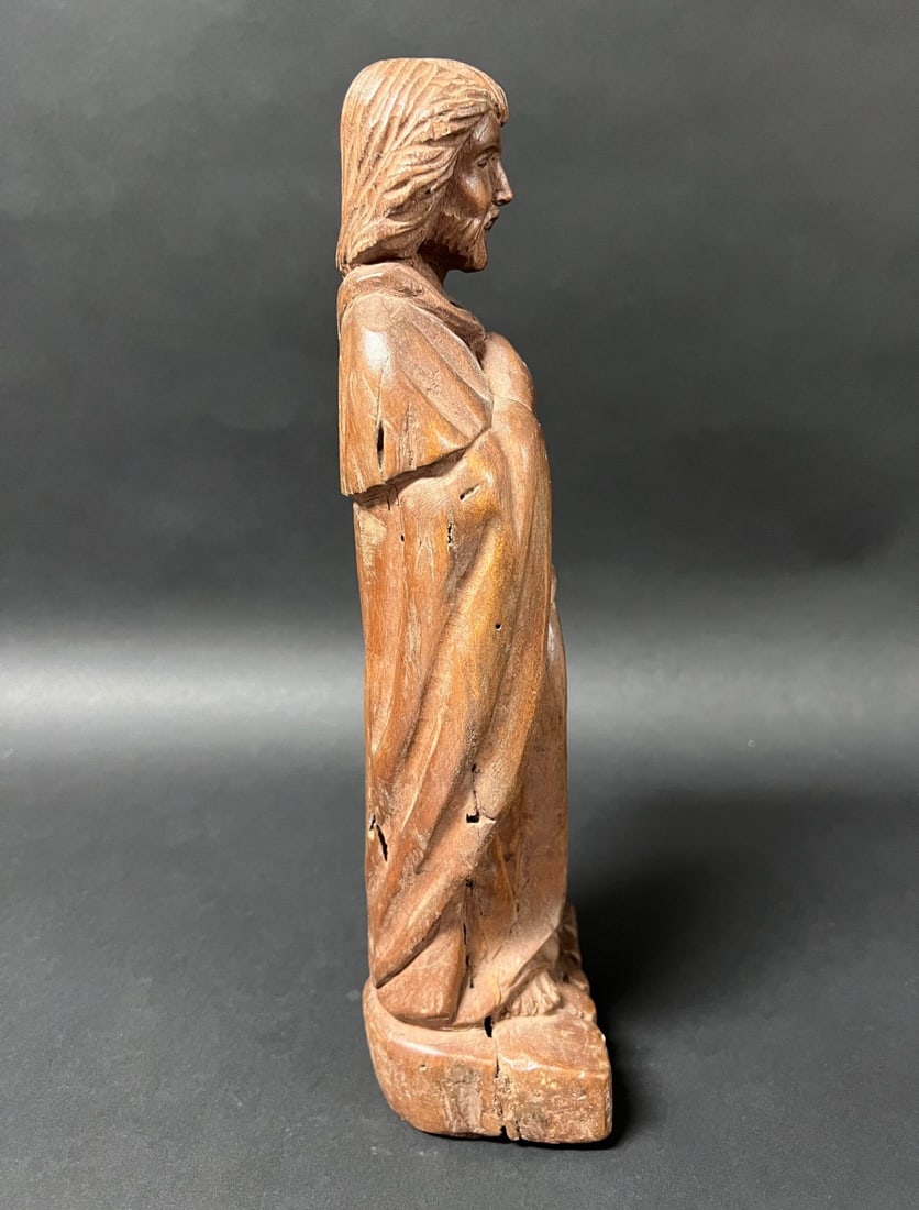 Carved Wood Male Saint - 5