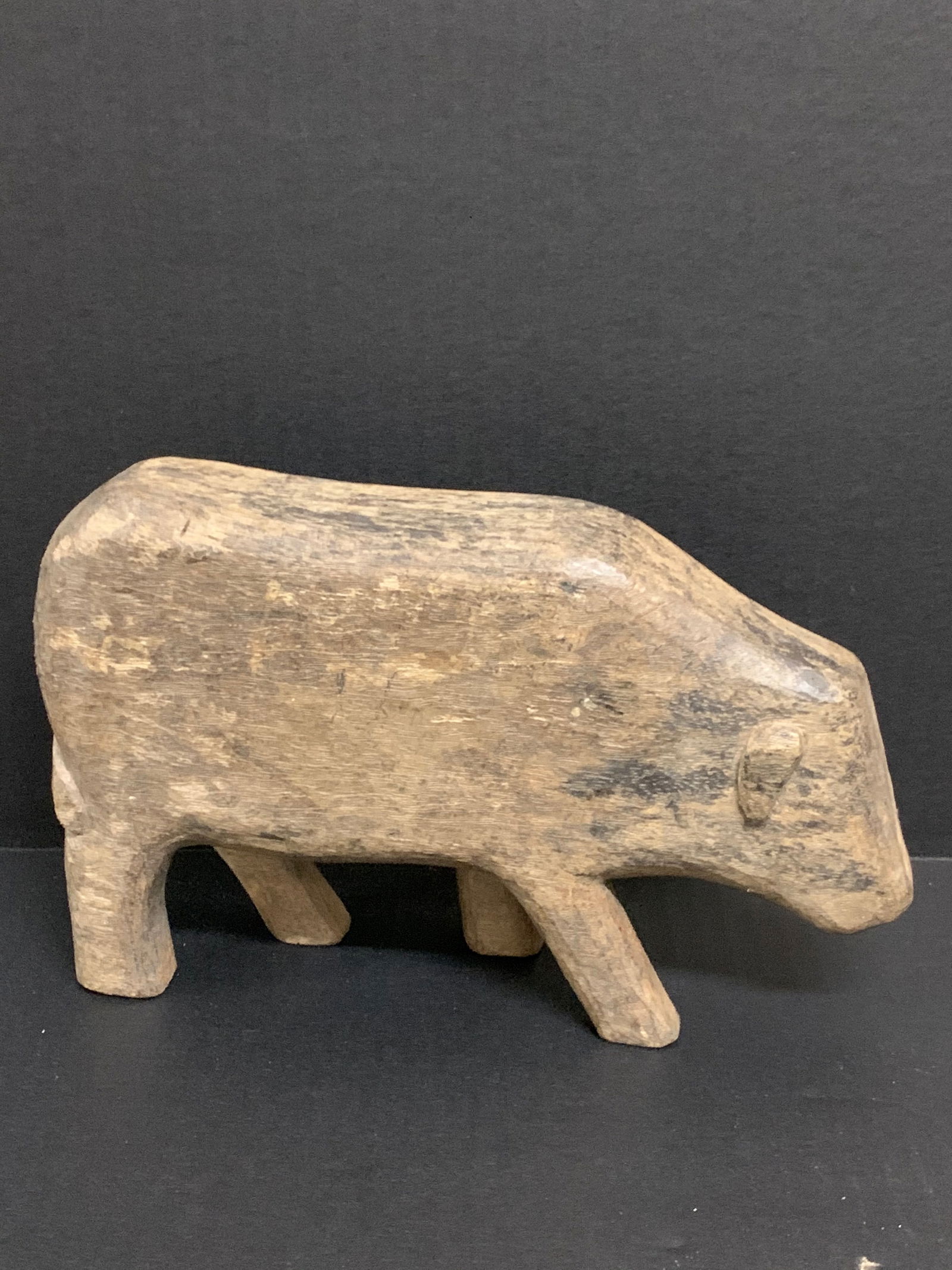 Carved Wood Pig Sculpture (1 of 5)