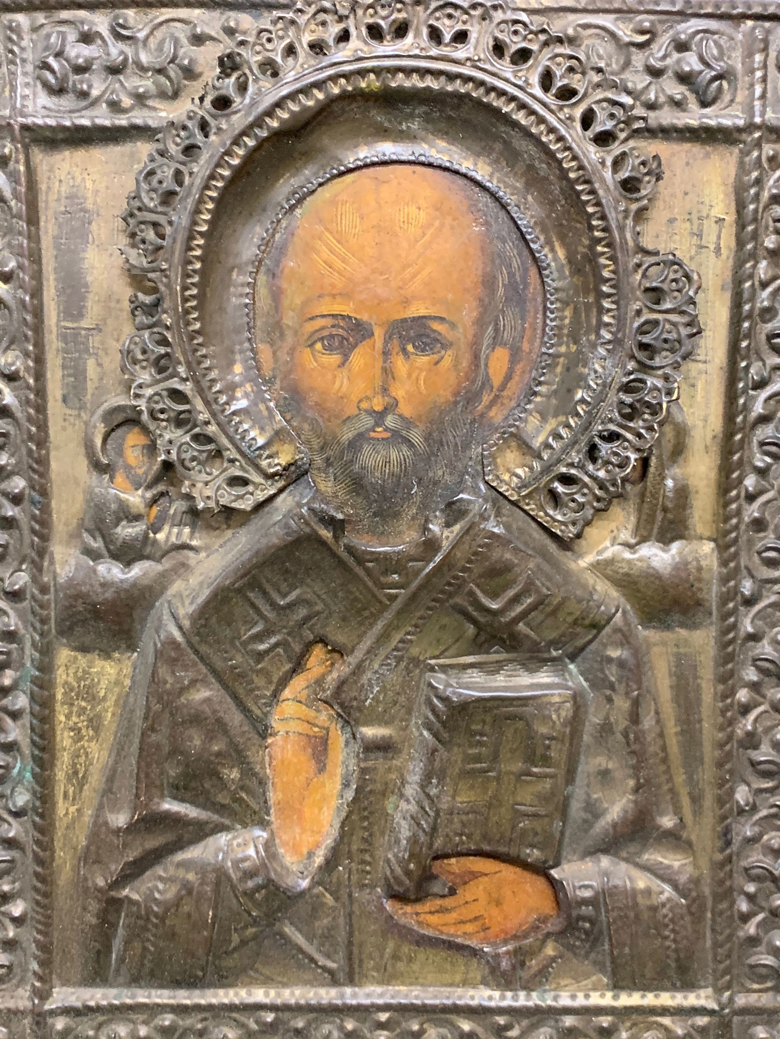 Russian Icon with Metal Rissa - 3