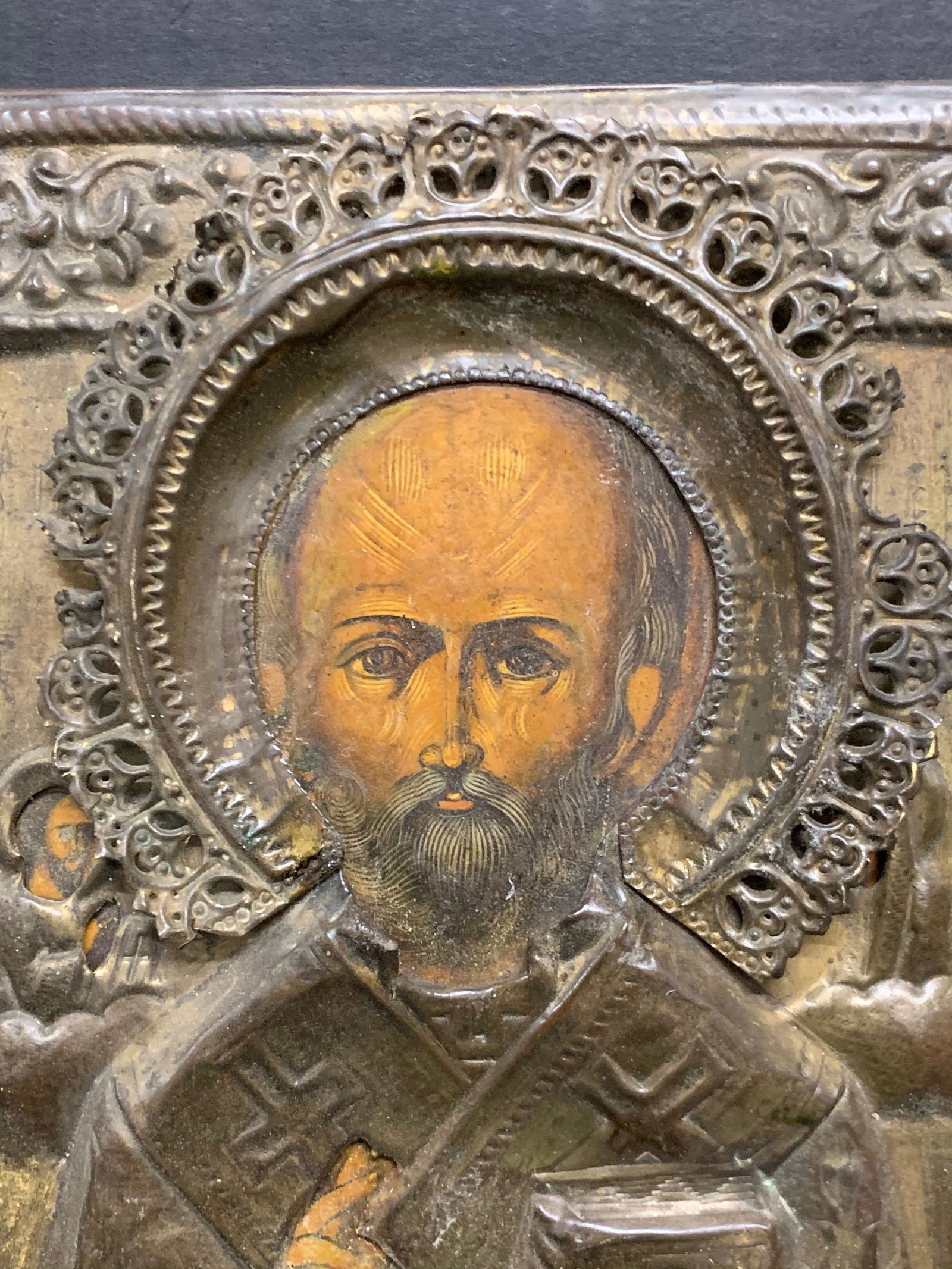 Russian Icon with Metal Rissa - 4