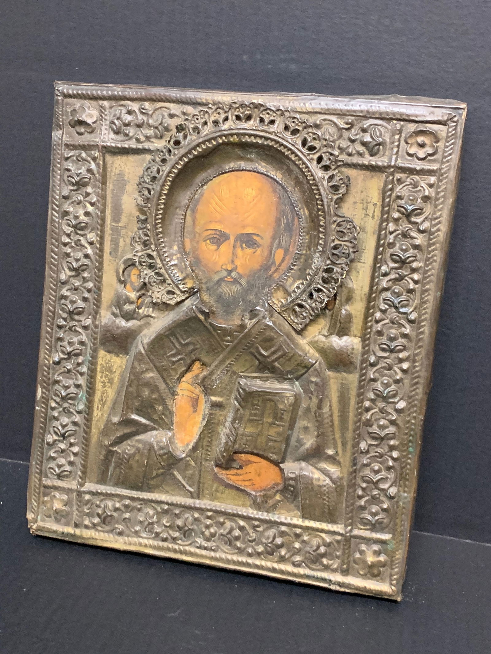 Russian Icon with Metal Rissa - 5