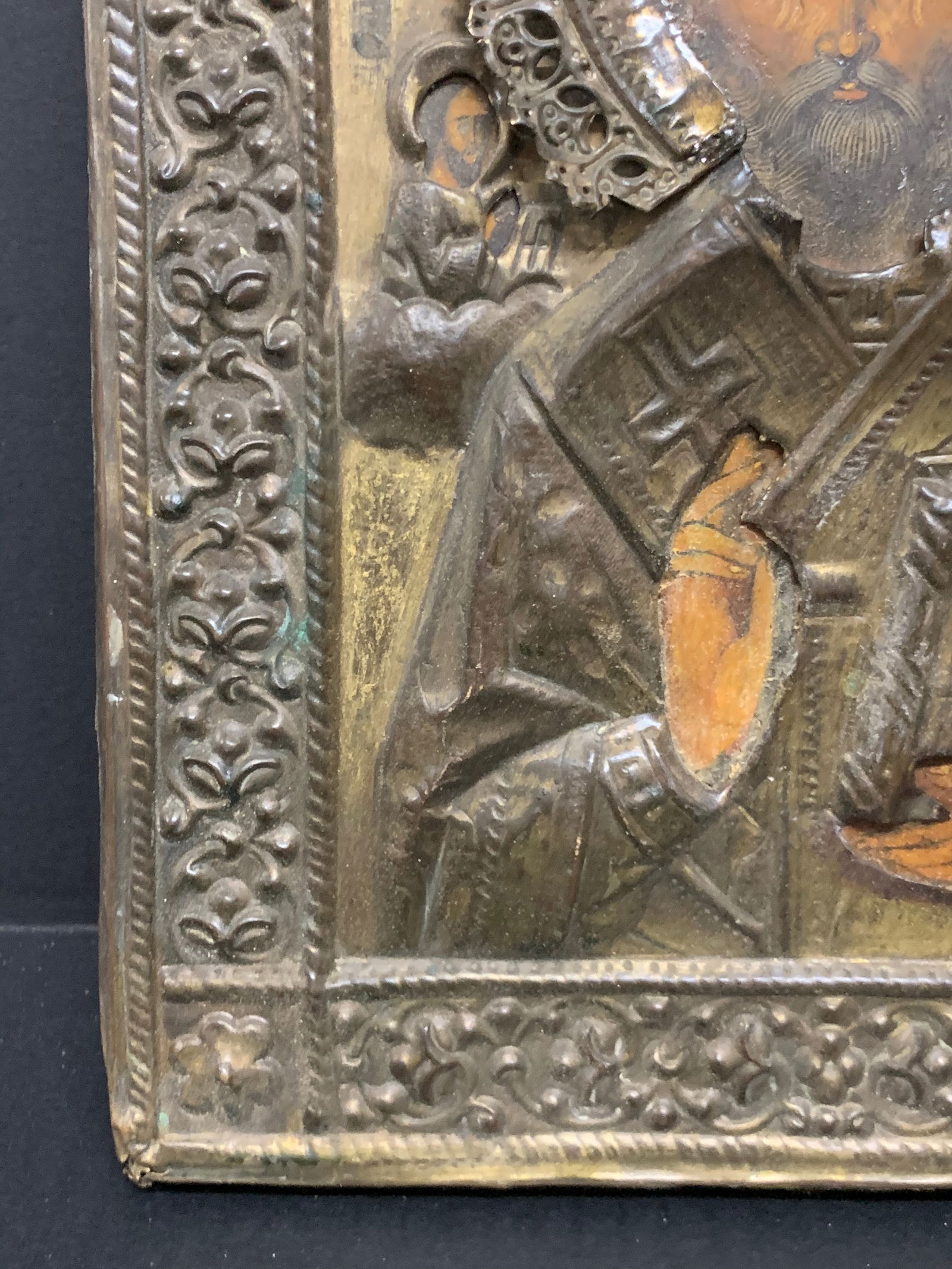 Russian Icon with Metal Rissa - 6