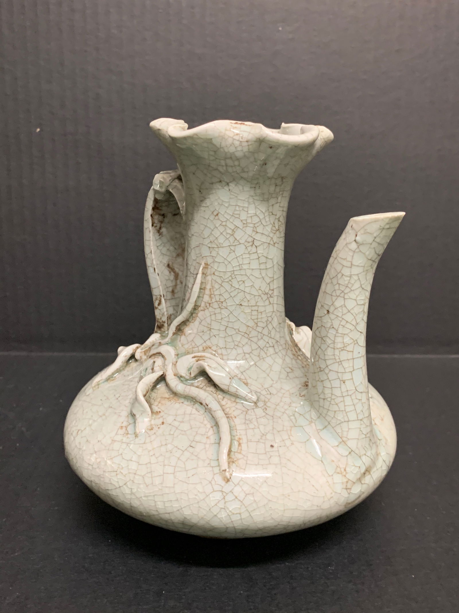 Chinese White Porcelain Crackled Tea Pot - 2