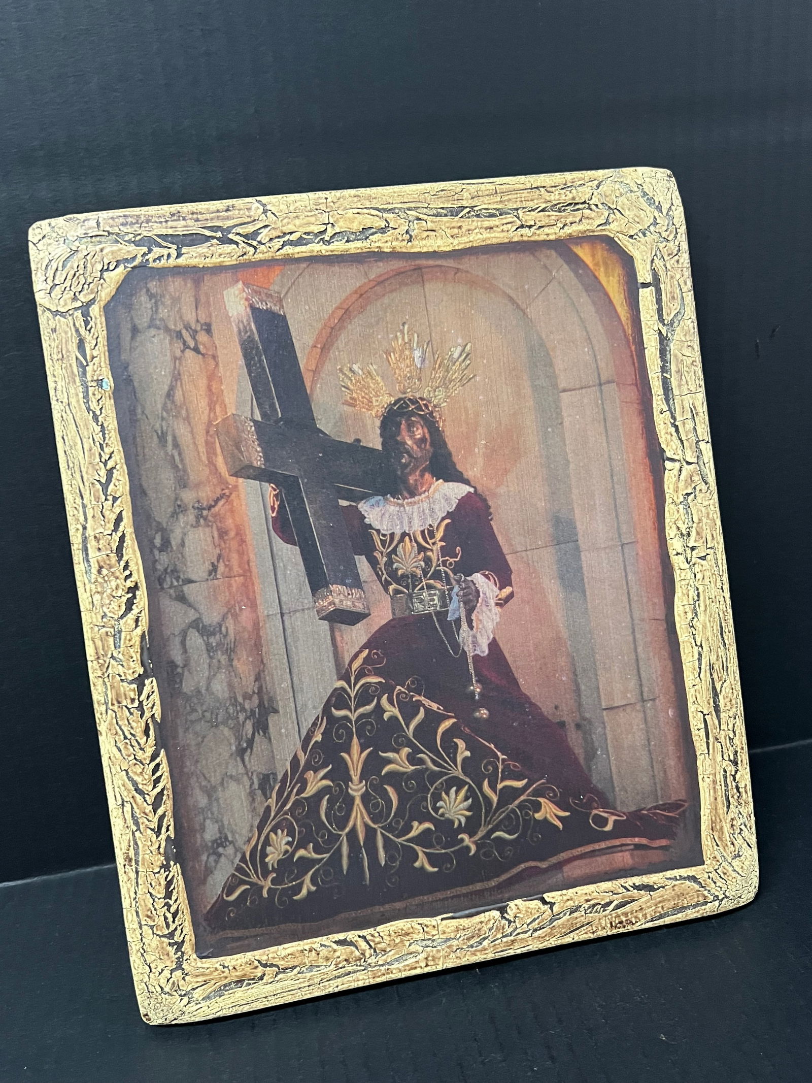 Carved Wood Religious Icon - 2