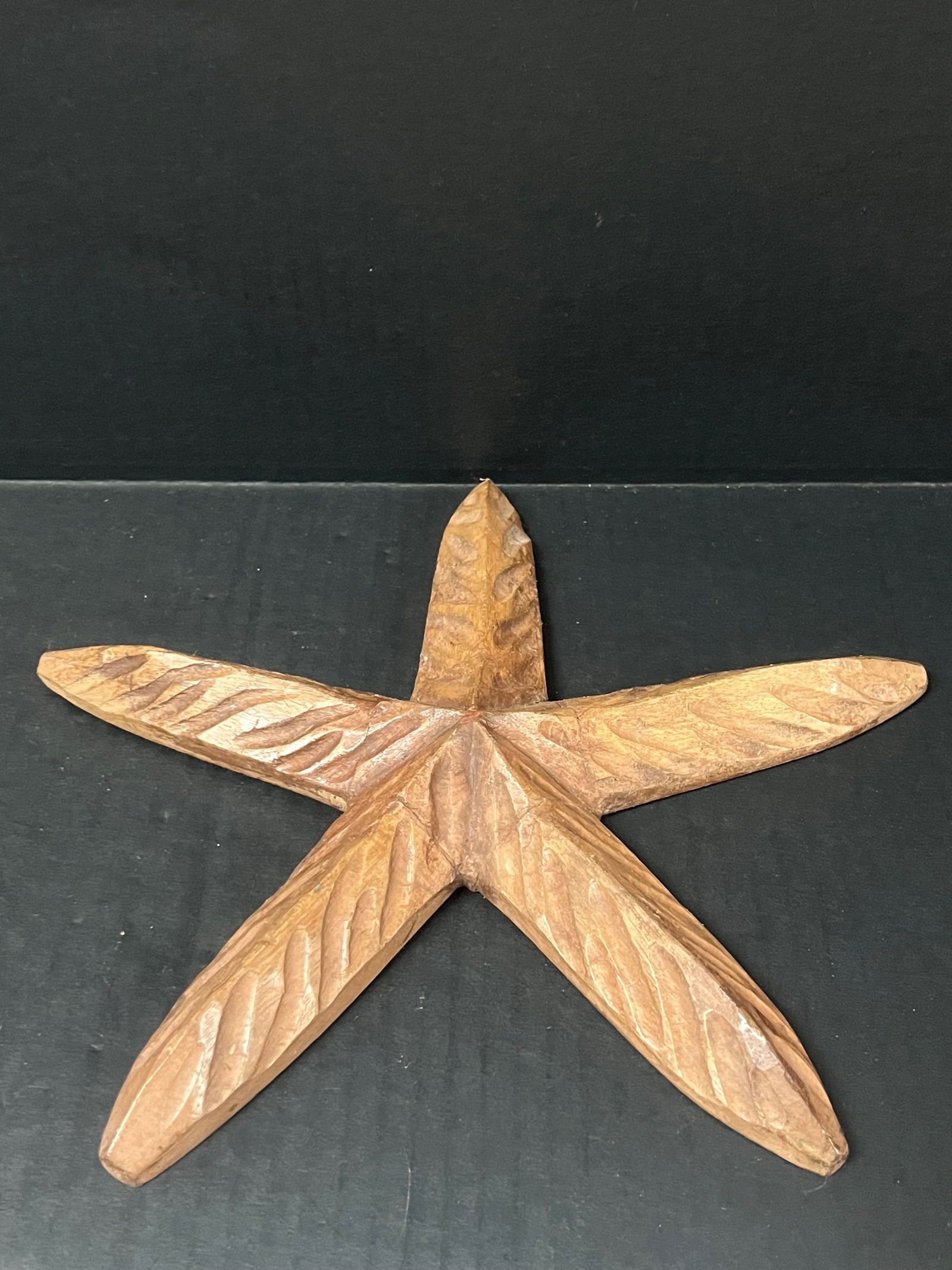 Carved Wood Star Fish Sculpture - 5