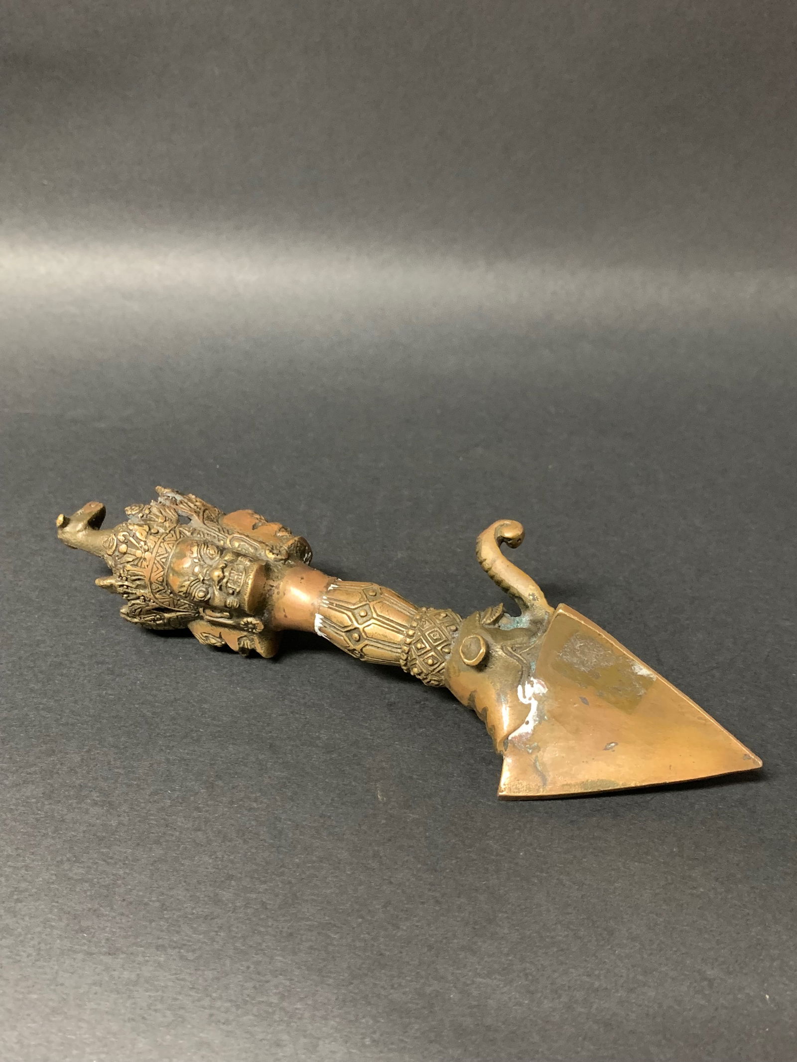 Tibetan Art Bronze Phurba Ritual Dagger - 2