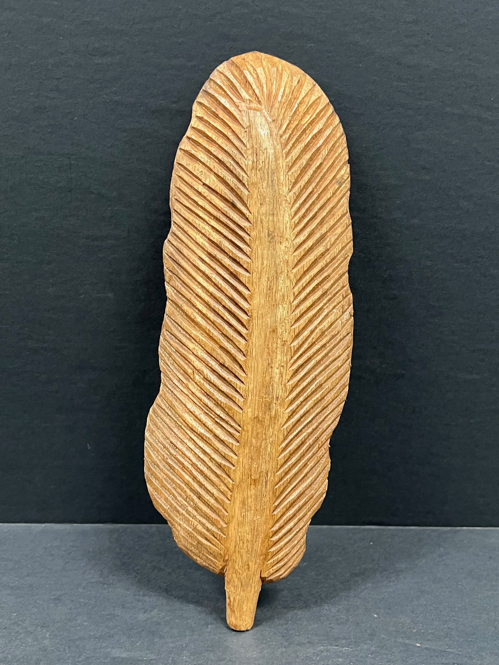 Carved Wood Leaf Sculpture - 6