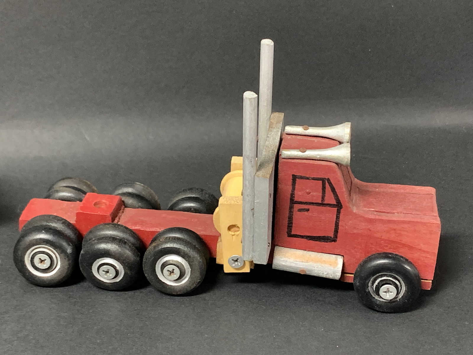 Carved Wood Painted Trucks Sculpture - 5
