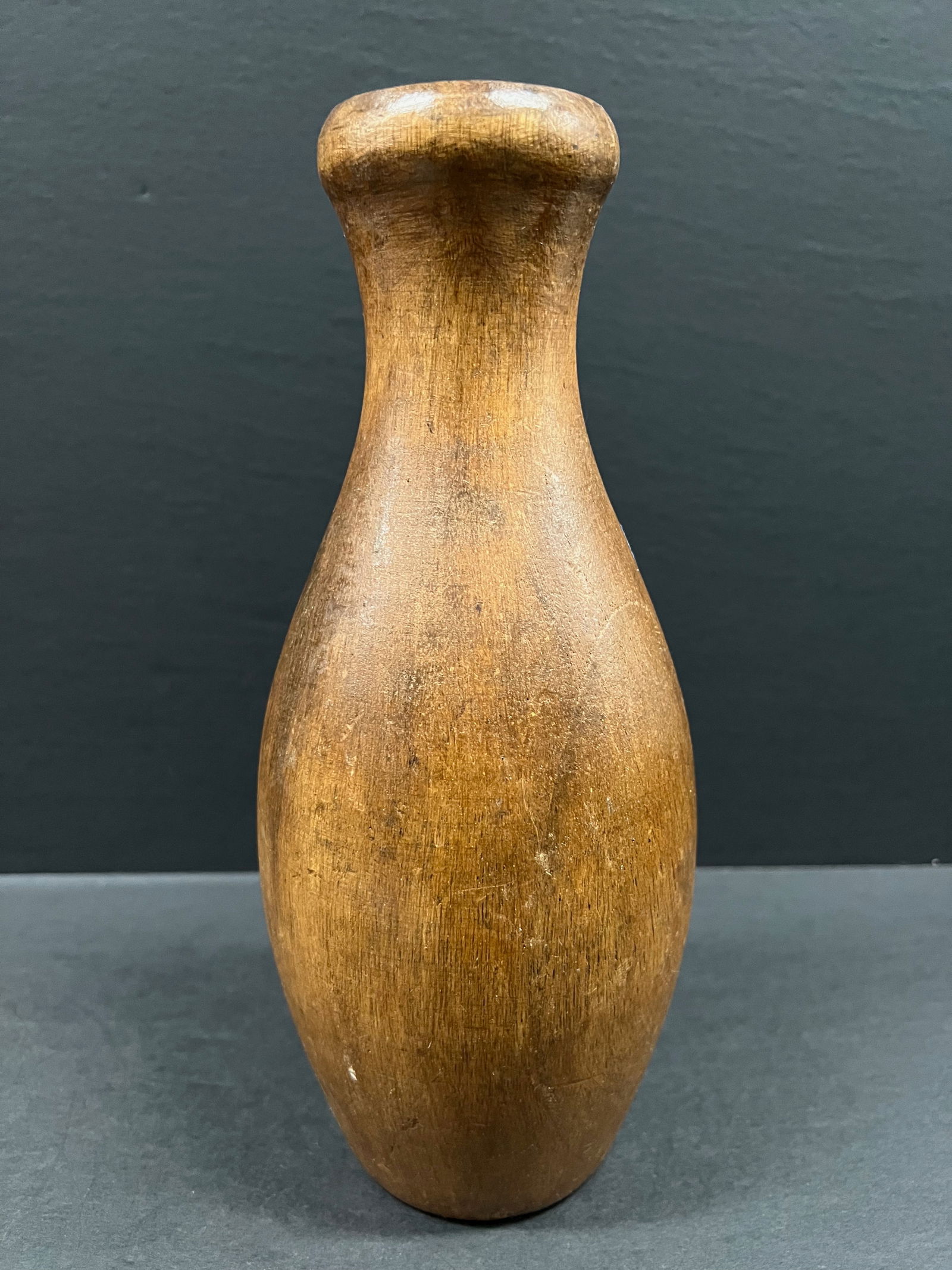 Carved Wood Flower Vase Sculpture - 5