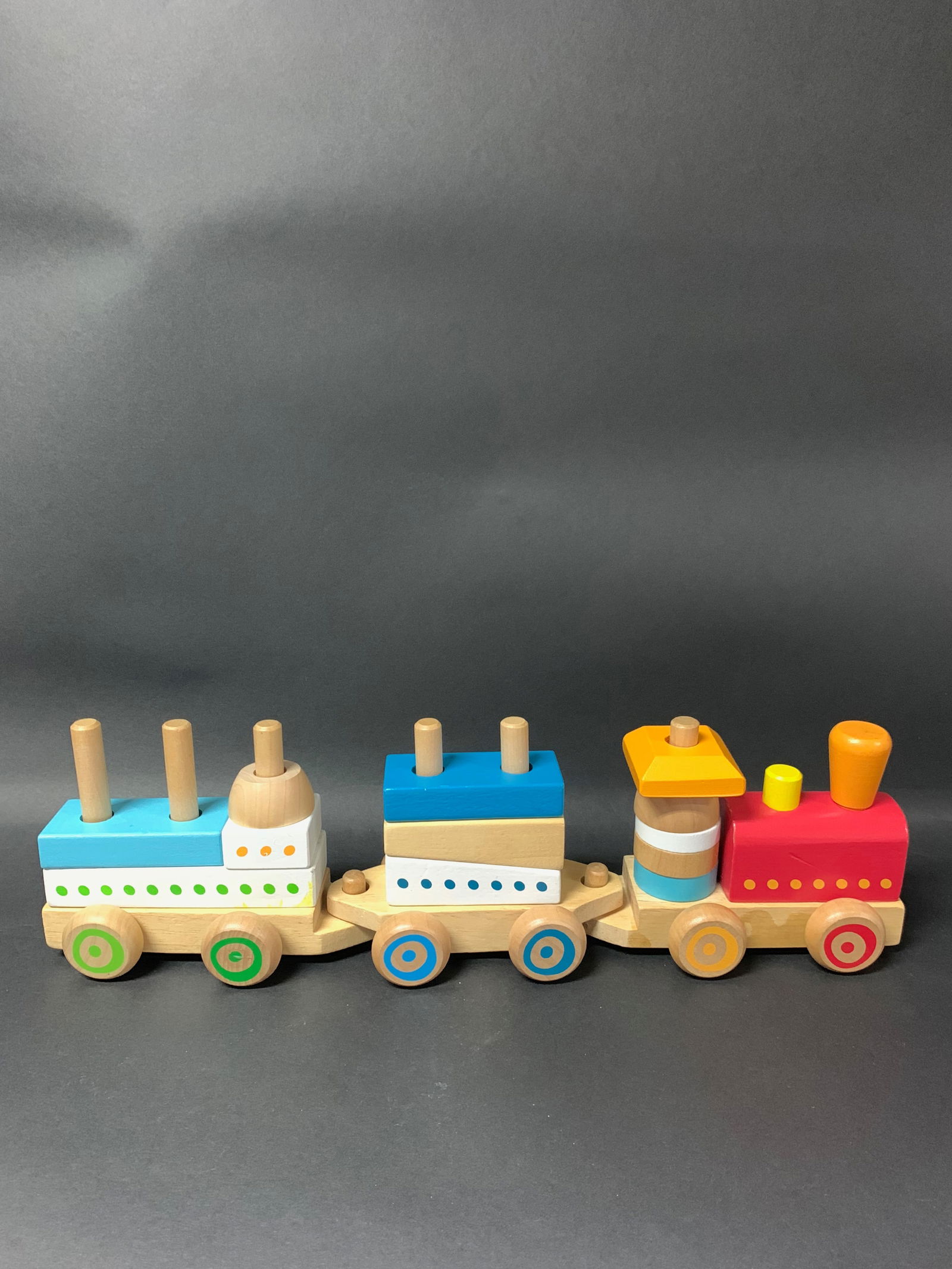 Carved Wood Painted Train Sculpture (1 of 5)