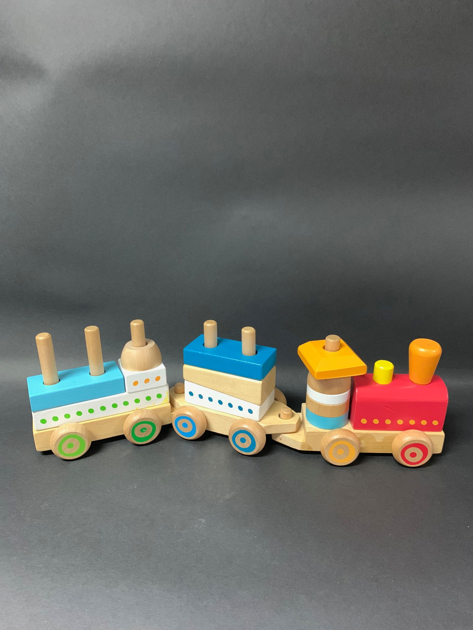 Carved Wood Painted Train Sculpture - 3