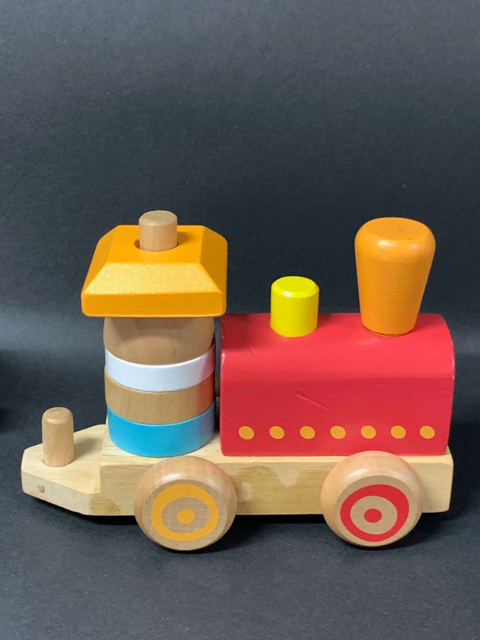 Carved Wood Painted Train Sculpture - 5