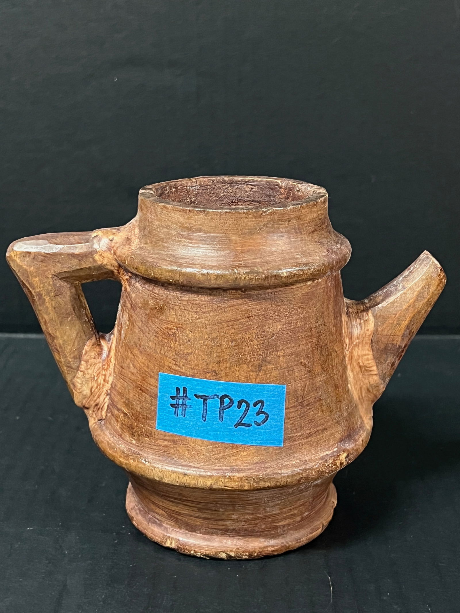 Carved Wood Tea Pot Sculpture - 3