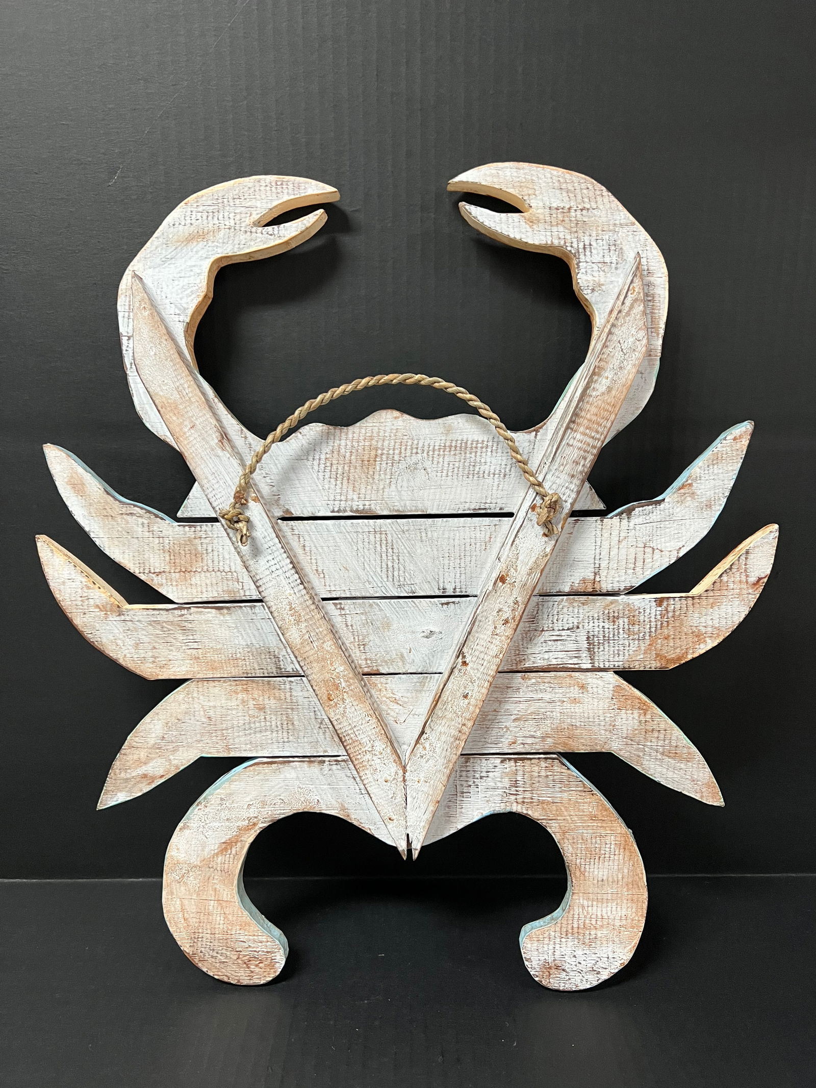 Carved Wood Painted Crab Sculpture - 7