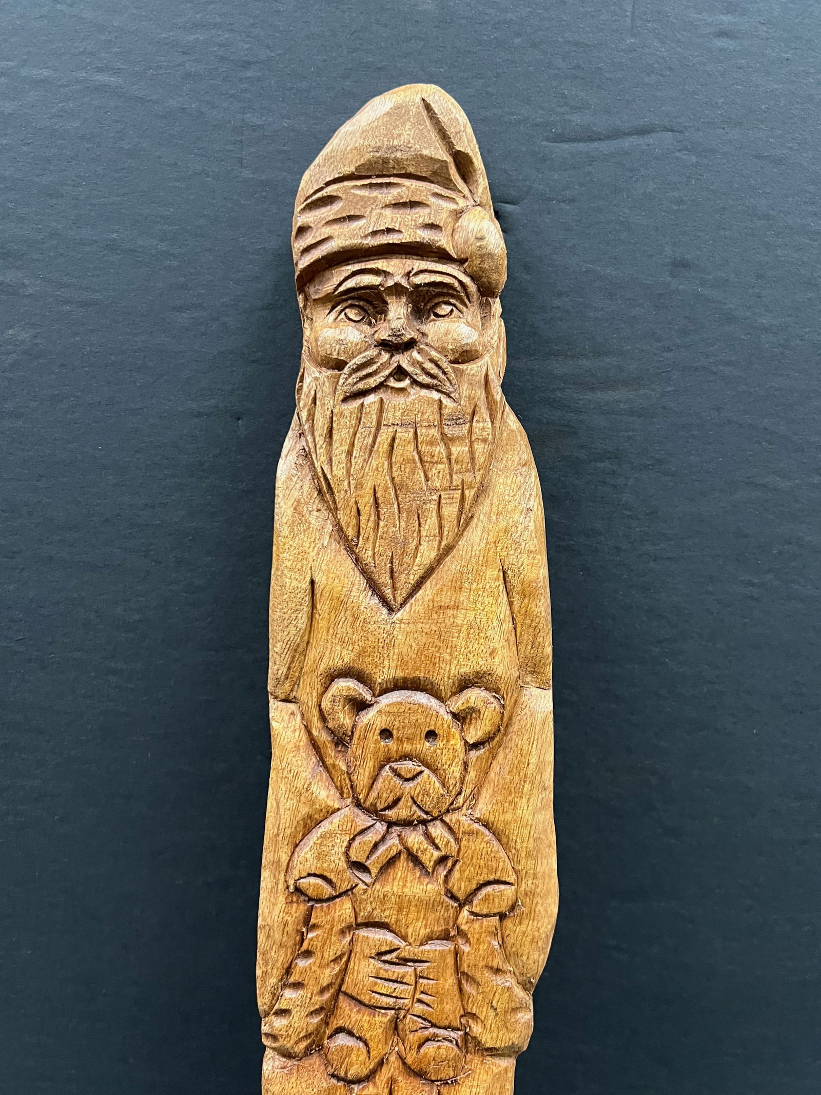Carved Wood Santa Claus Wall Sculpture - 2