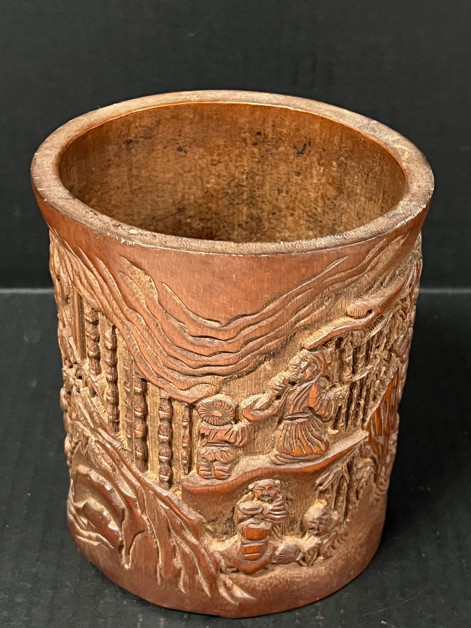 Chinese Art Carved Bamboo Brush Pot - 6