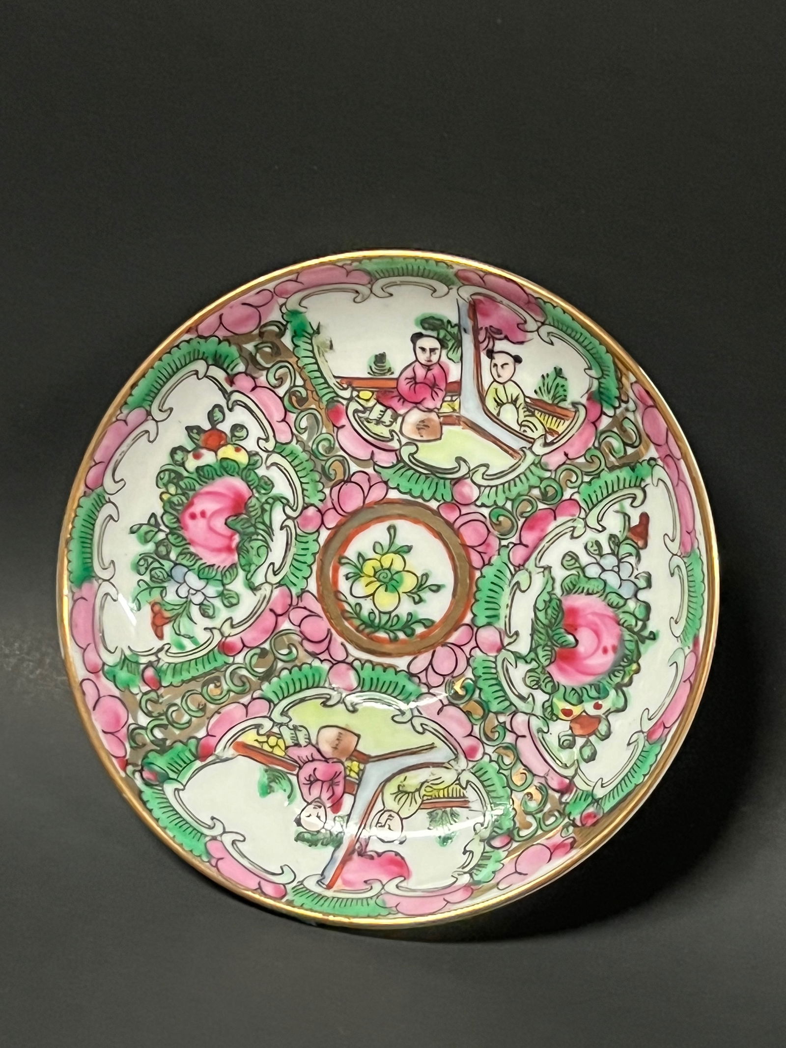 Chinese Art Famille Rose Porcelain Saucer - 3