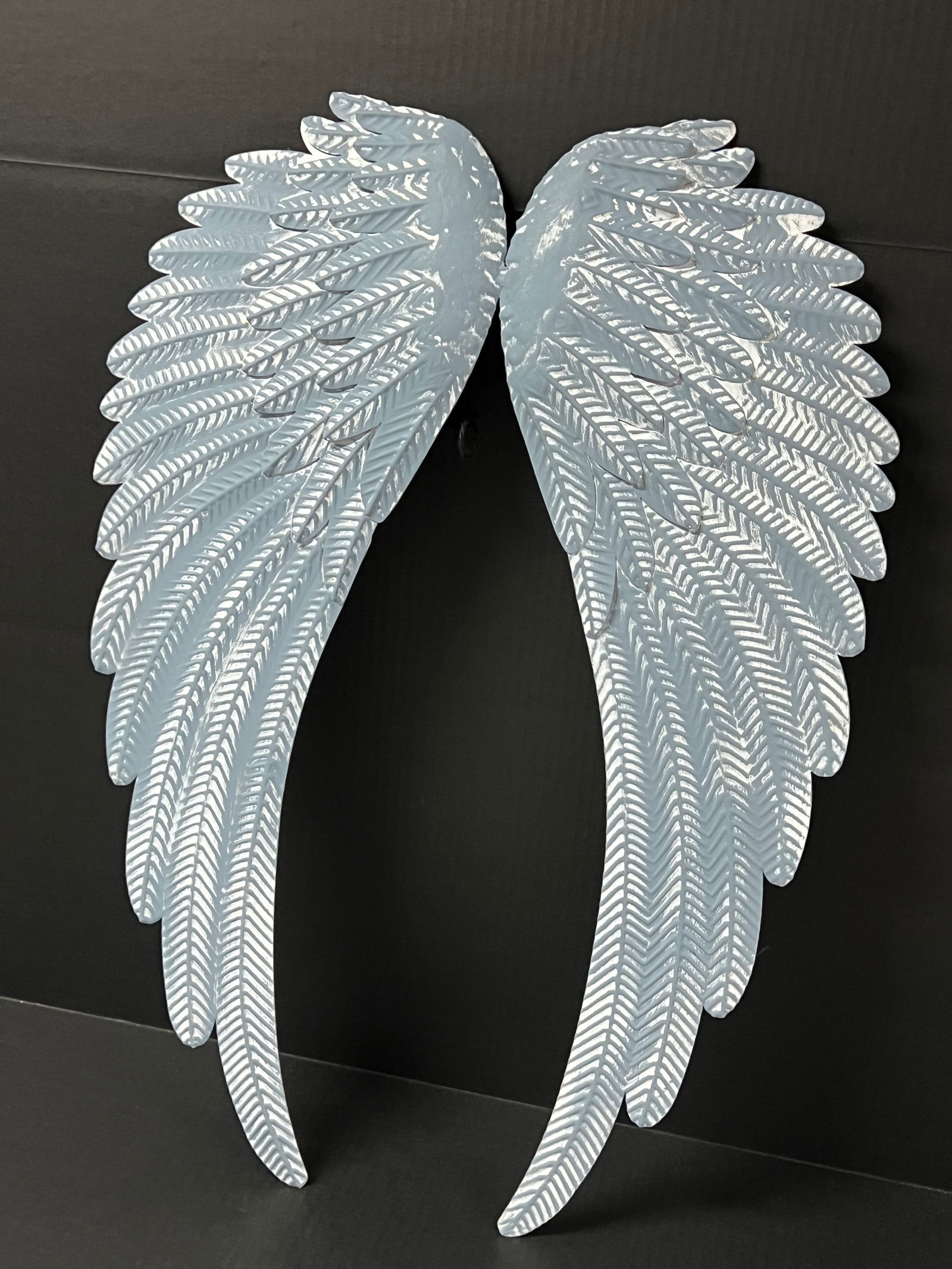 Painted Tin Metal Pair of Wings - 2