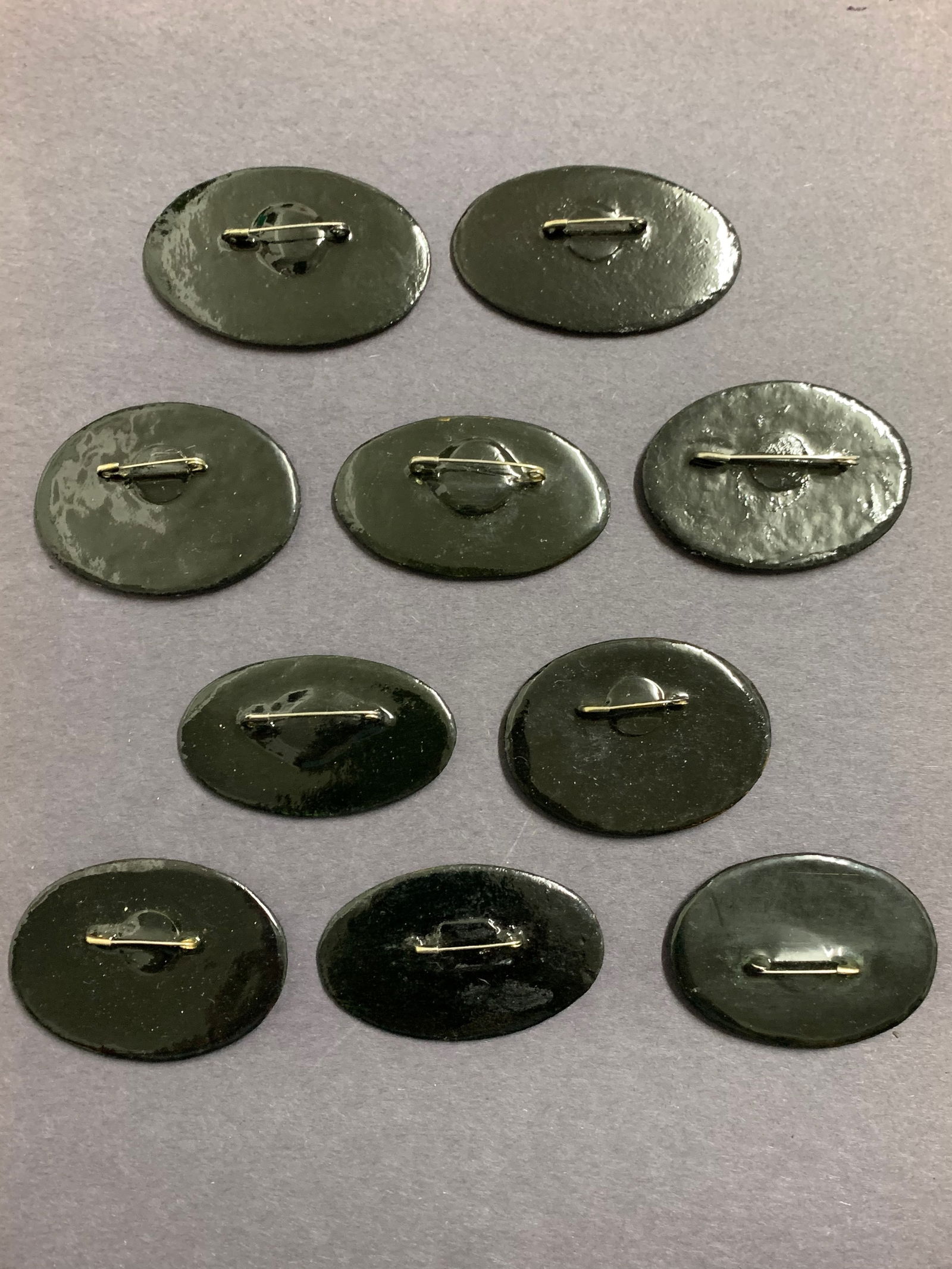 Vintage Russian Art Lacquered Wooden Pins 10 pcs. - 7