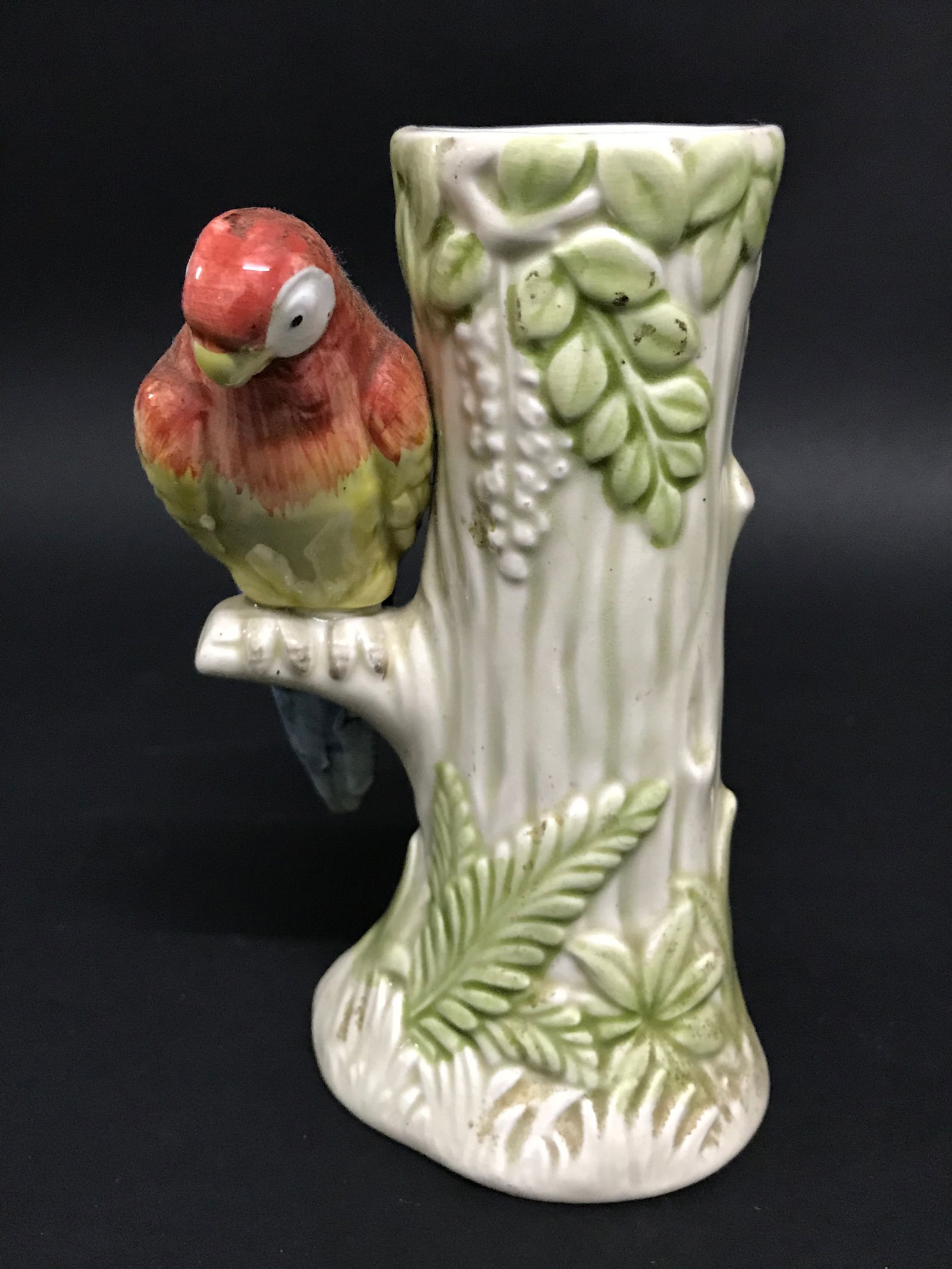 Porcelain Parrot Bird Flower Vase - 7