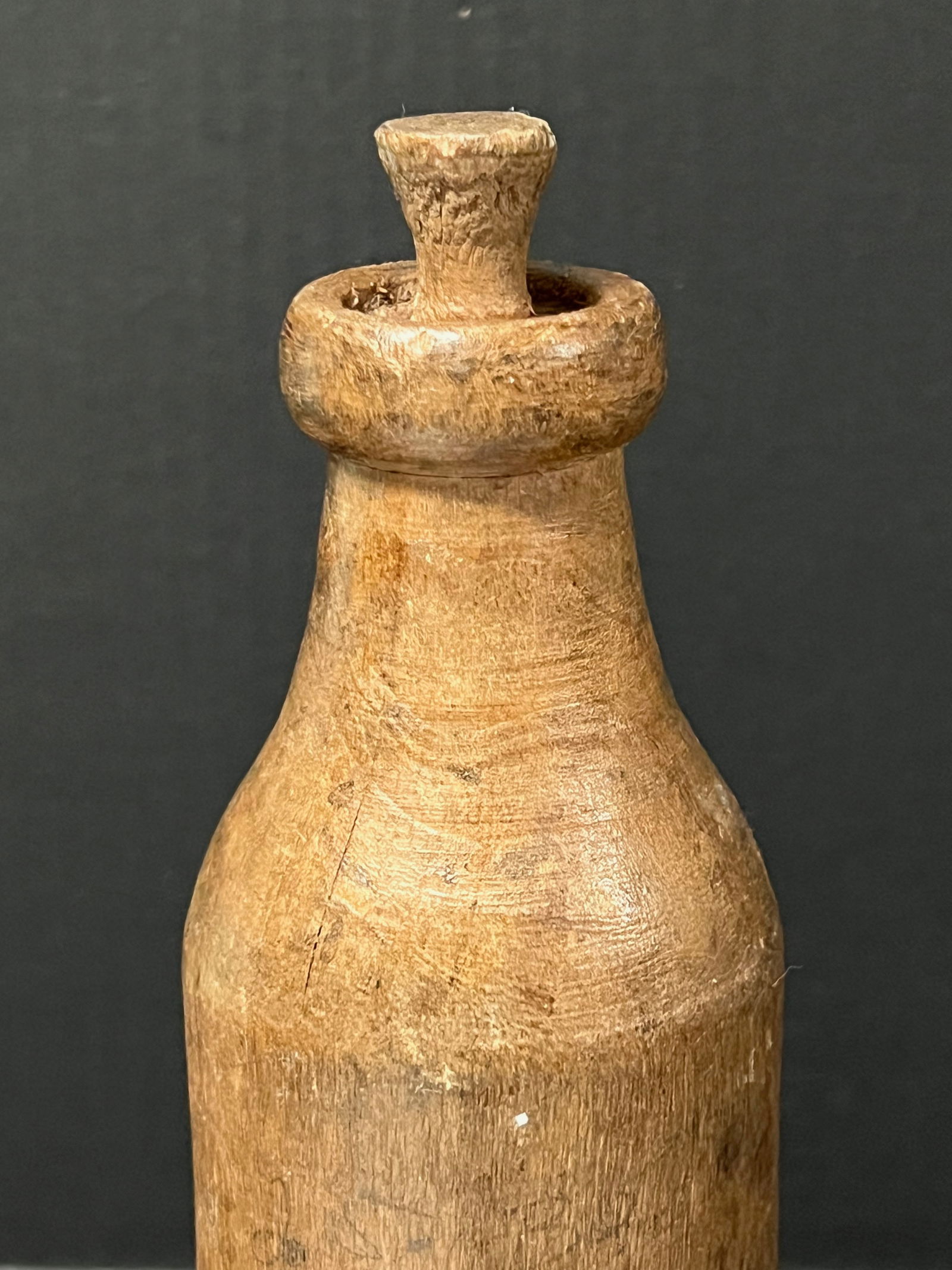 Carved Wood Baby Bottle Sculpture - 6