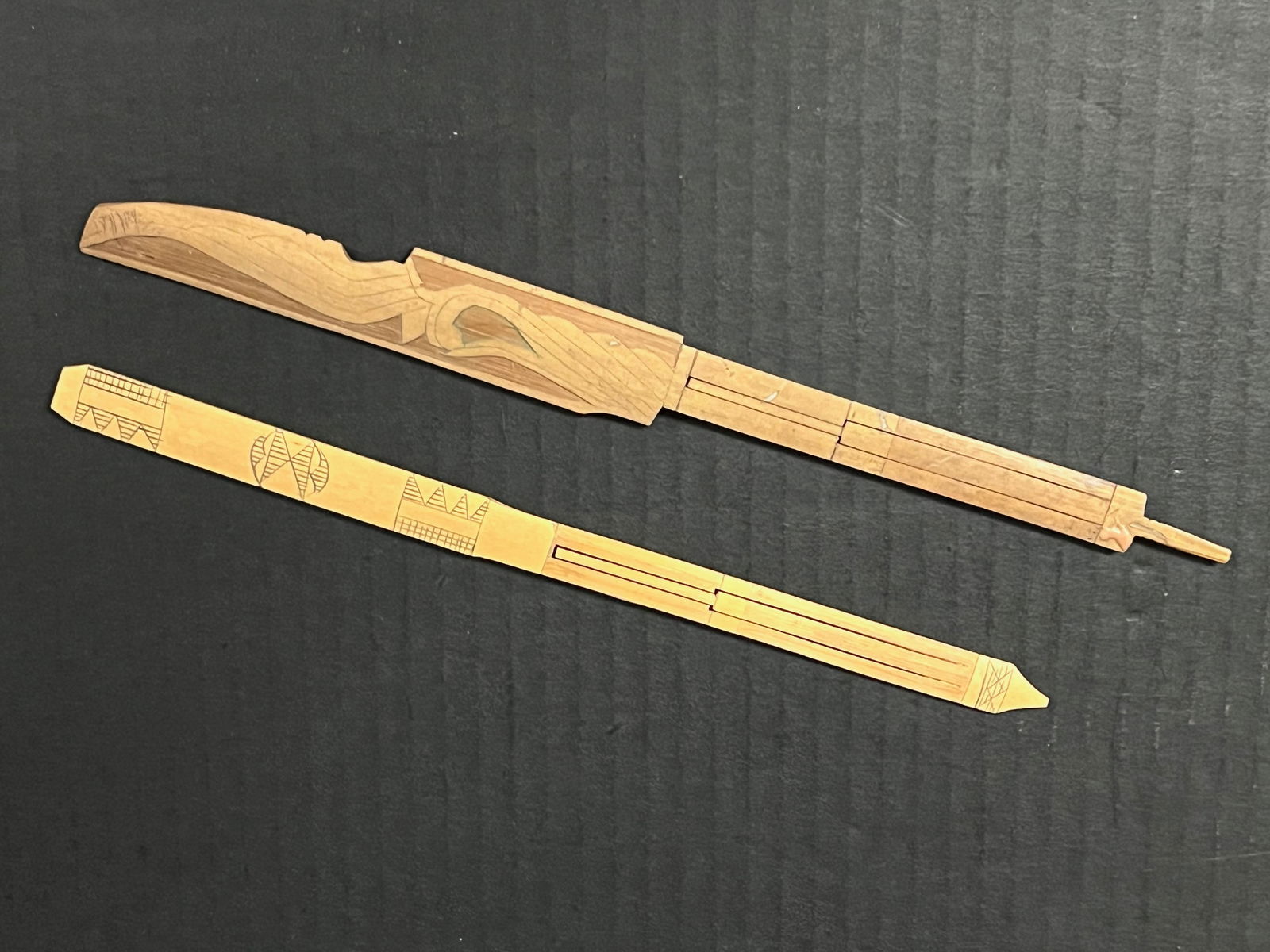 Philippine Tribal Art Carved Bamboo Mouth Harp Set of 2 - 3