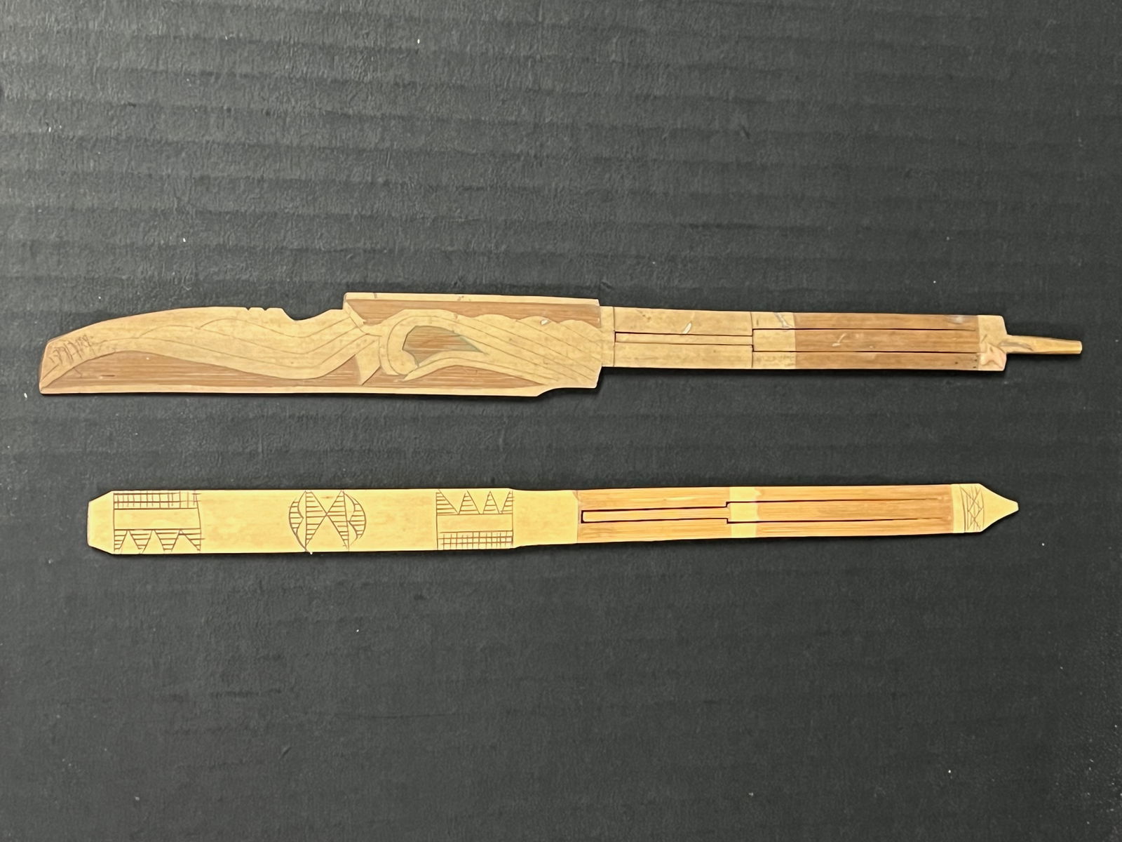 Philippine Tribal Art Carved Bamboo Mouth Harp Set of 2 - 4