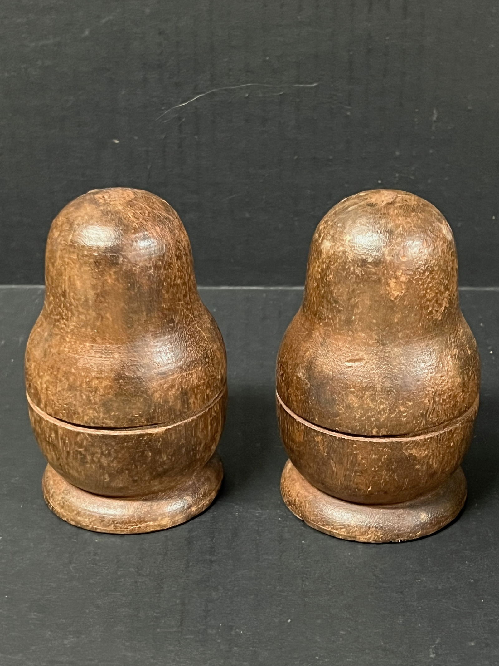 Carved Wood Doll Sculpture 2 Pcs. - 5