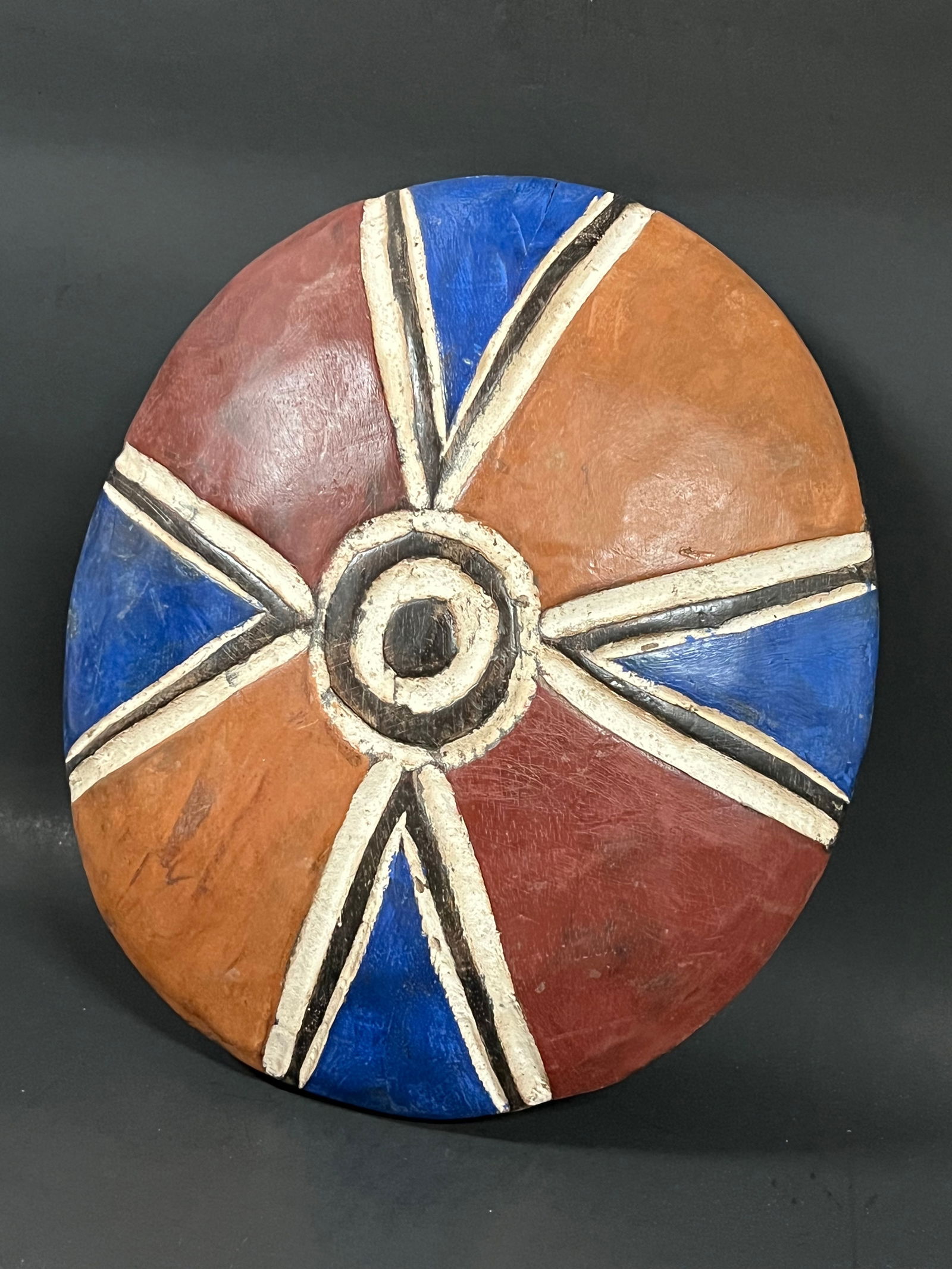 African Art Carved Wood Zulu Shield - 3